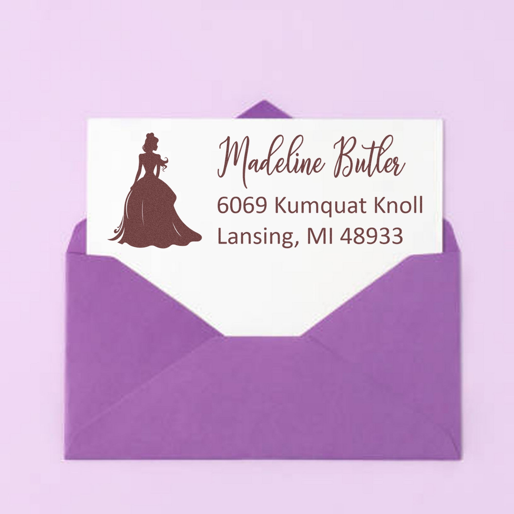 Self-Inking Celestial Celeste Princess Customizable New Address Stamp