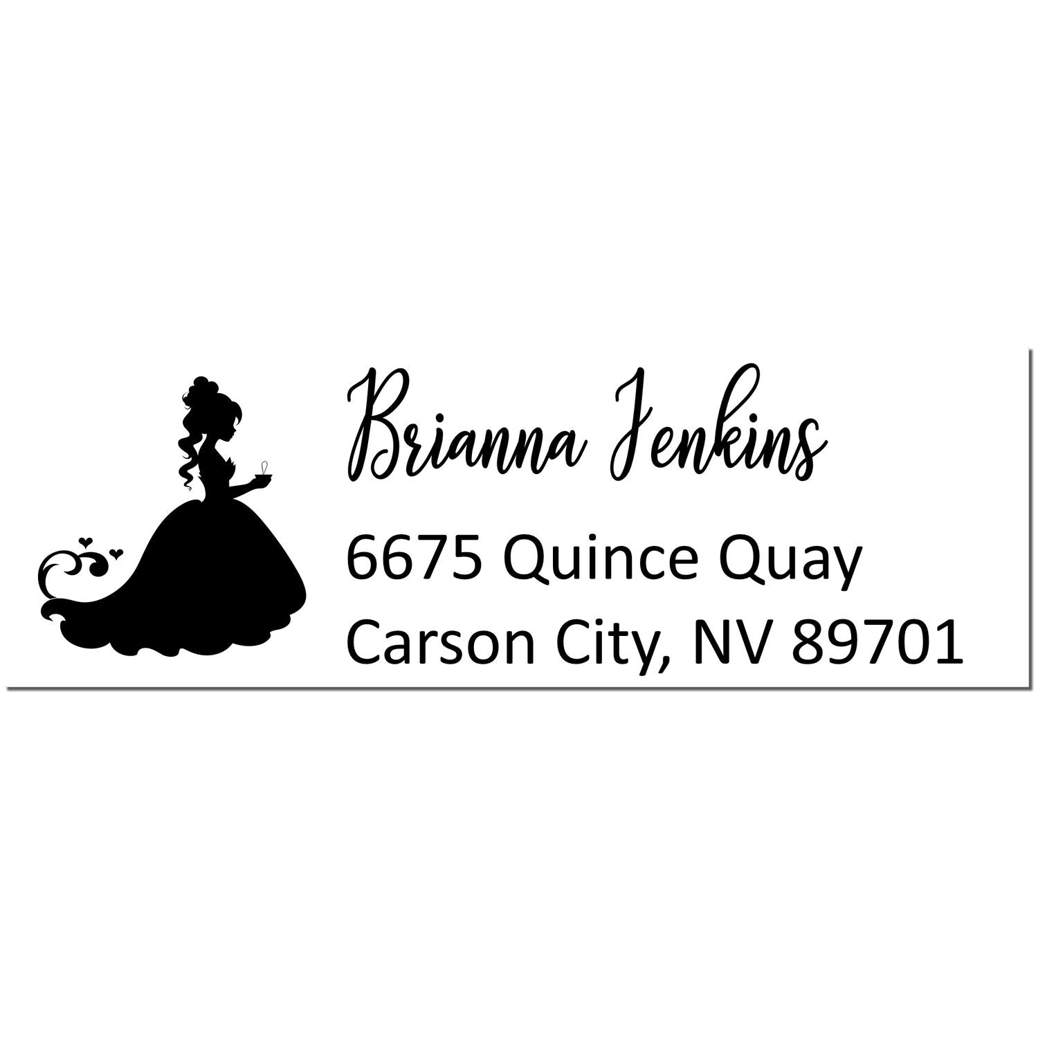 Luminous Lucinda Princess Customize Mailing Address Rubber Stamp