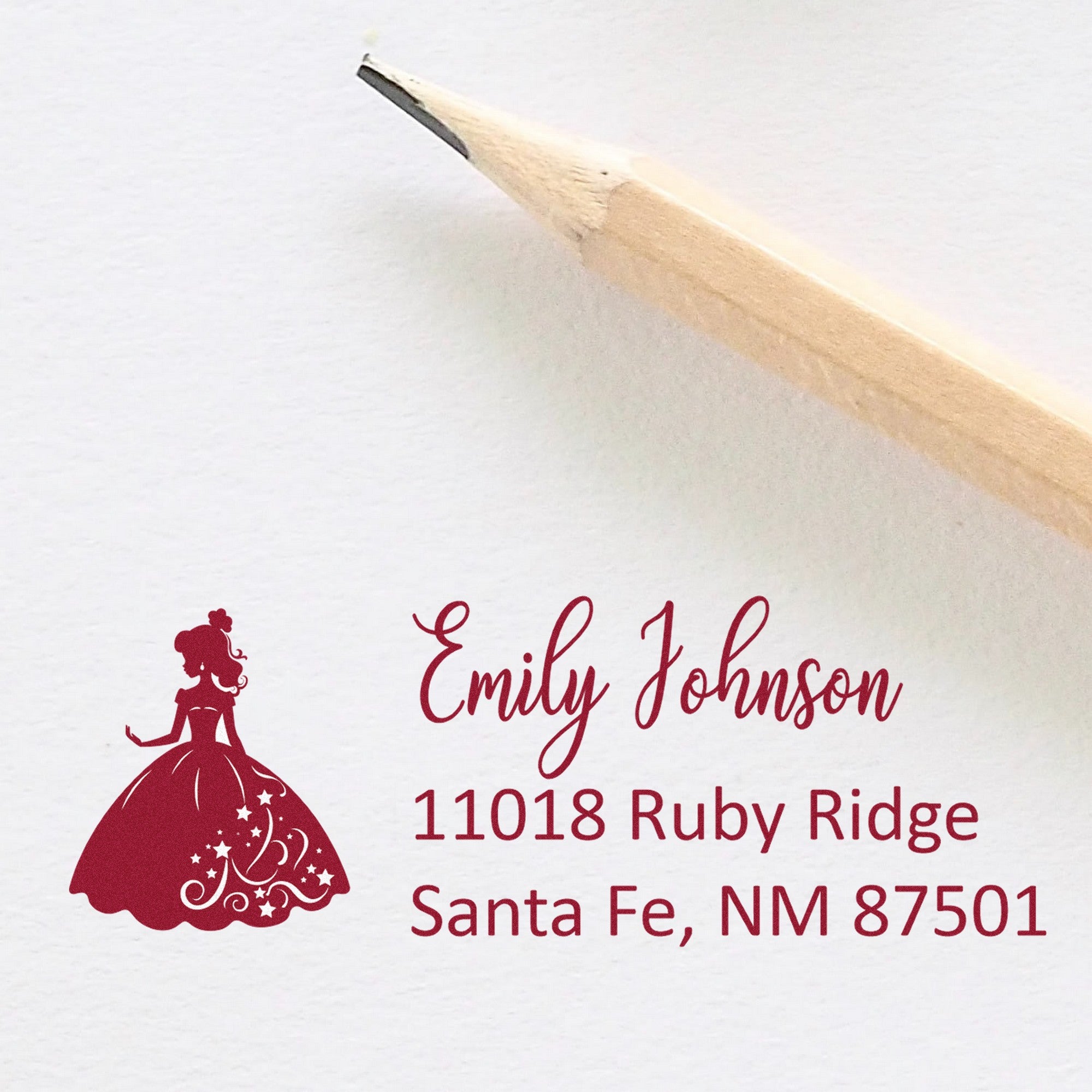 Tranquil Seraphina Princess Customize Home Address For Envelopes Rubber Stamp