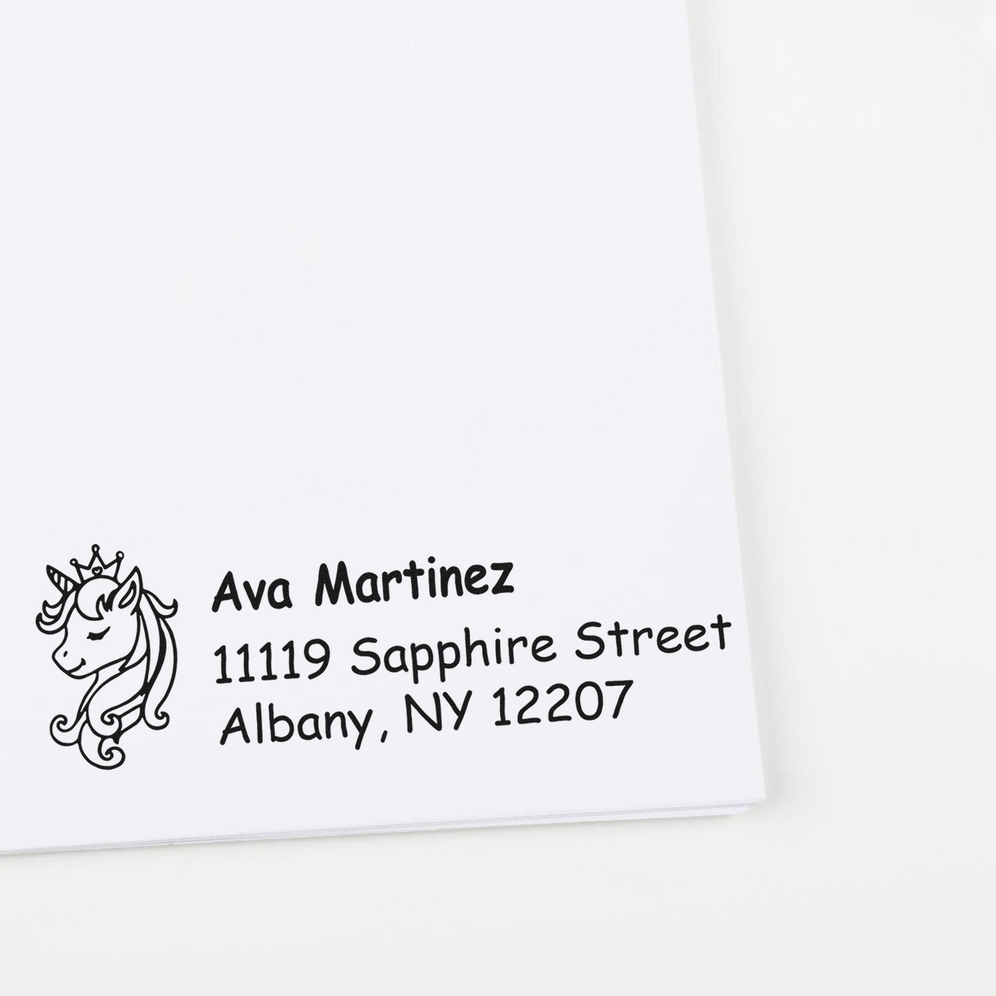 Sapphire Sapphireglow Unicorn Customize Address Rubber Stamp