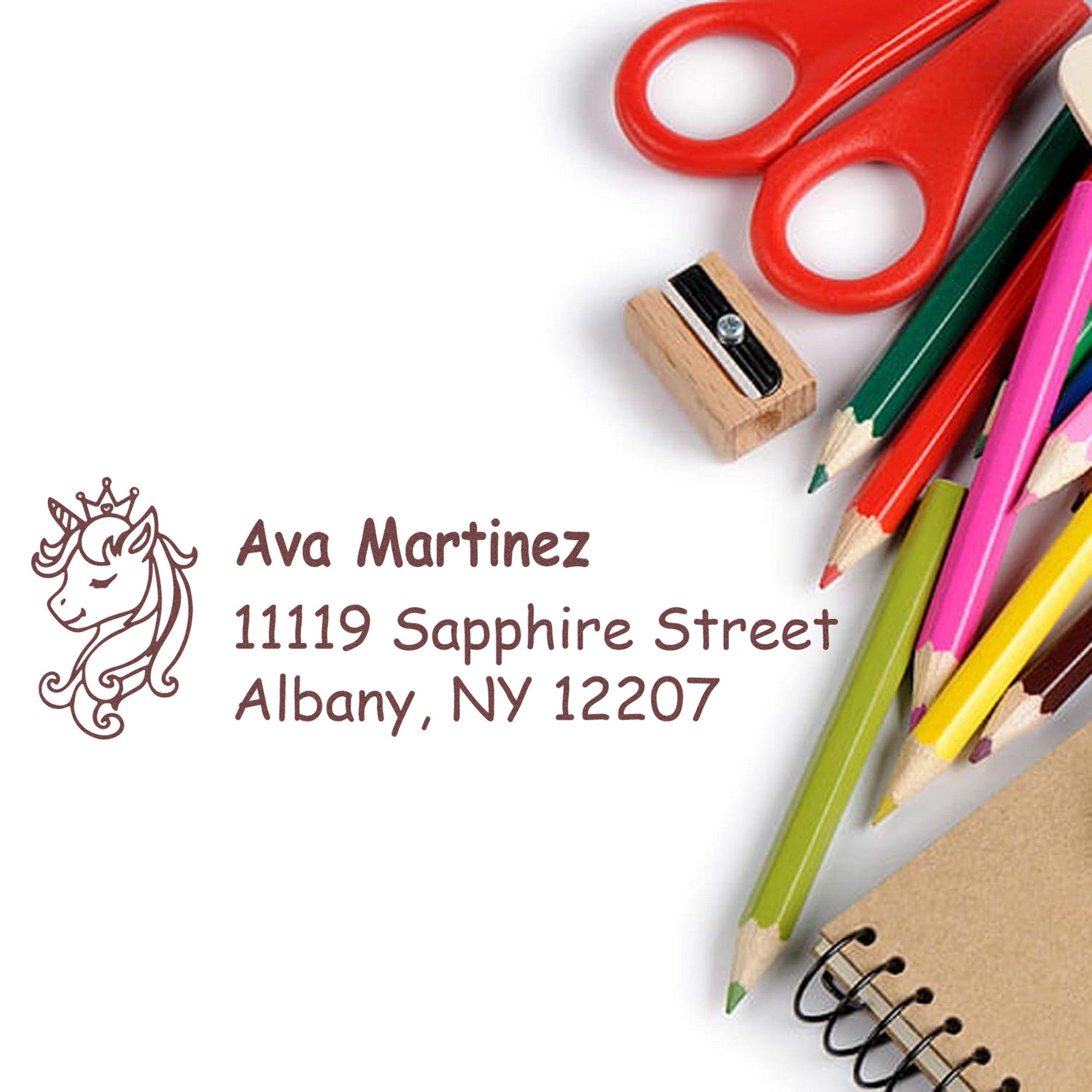 Sapphire Sapphireglow Unicorn Customize Address Rubber Stamp