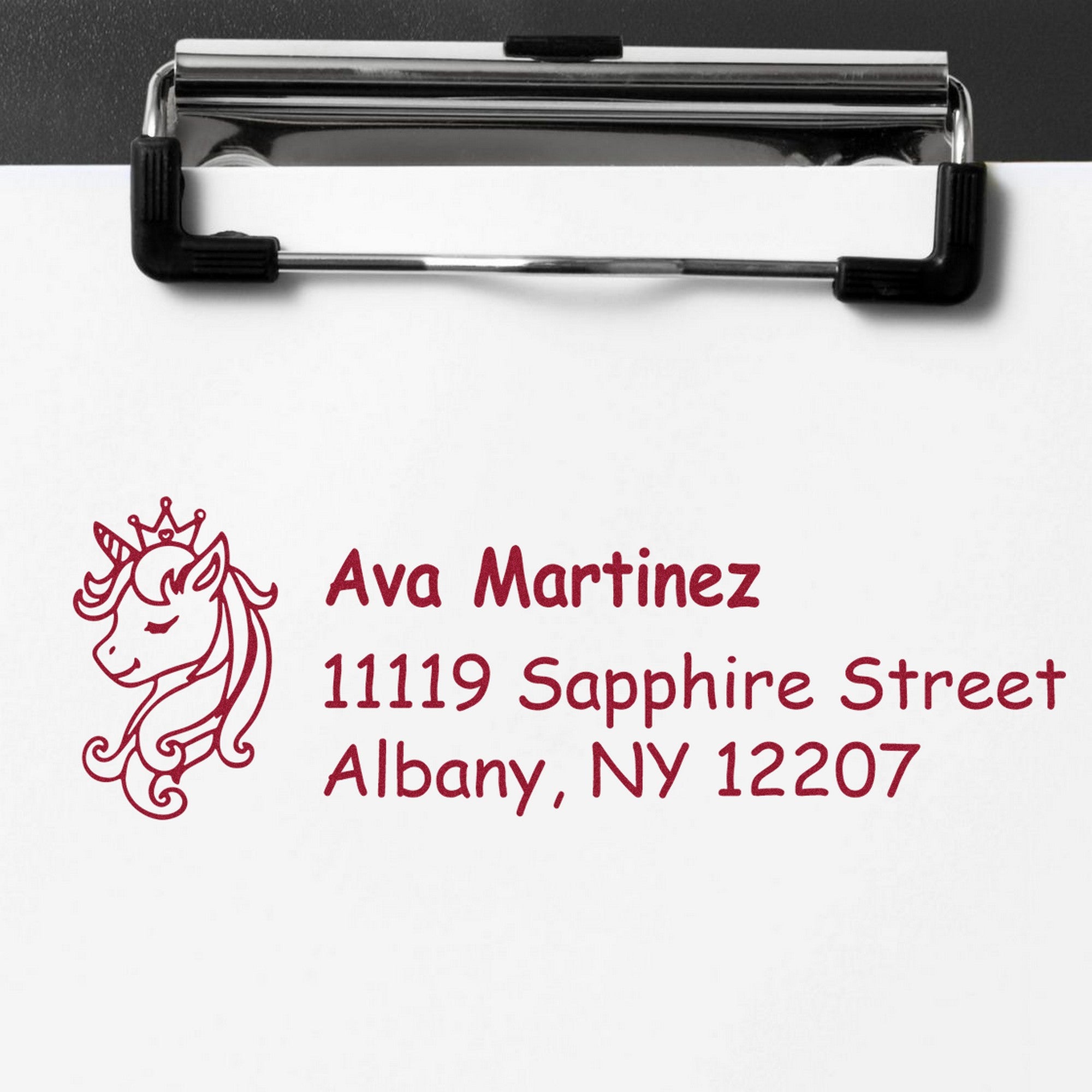 Self-Inking Sapphire Sapphireglow Magical Unicorn Custom Return Address Stamp