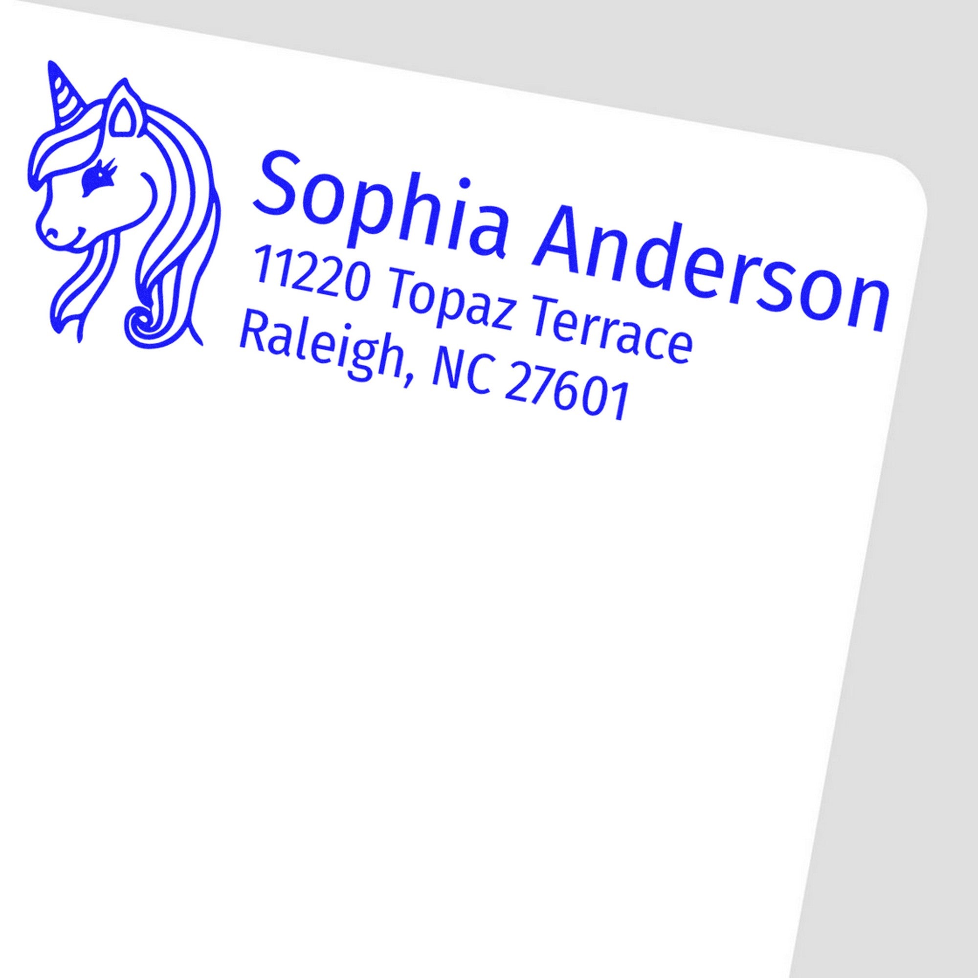 Radiant Starlight Unicorn Customize Return Address Rubber Stamp