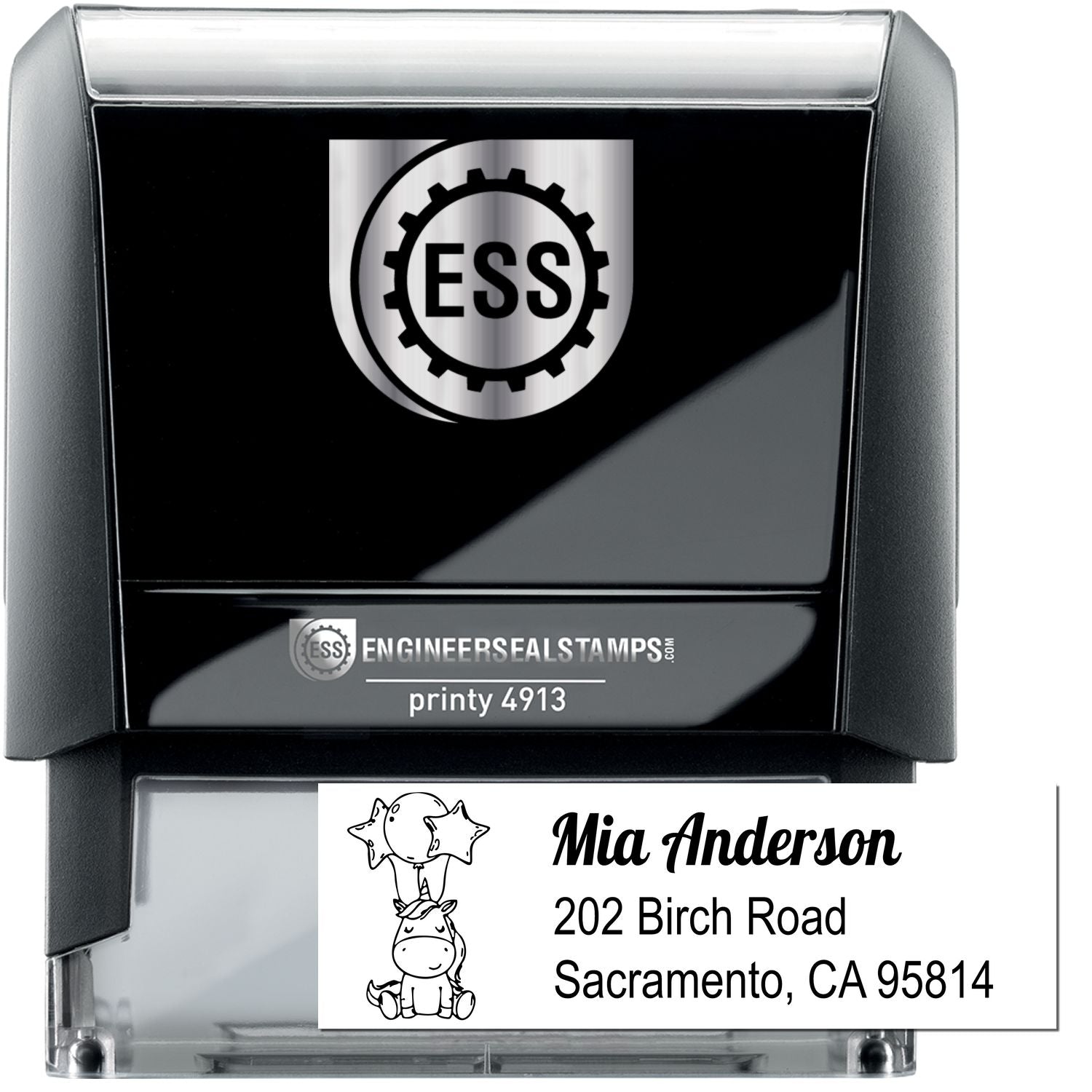 Self-Inking Ethereal Rainbowsky Magical Unicorn Custom Mail Address Stamp