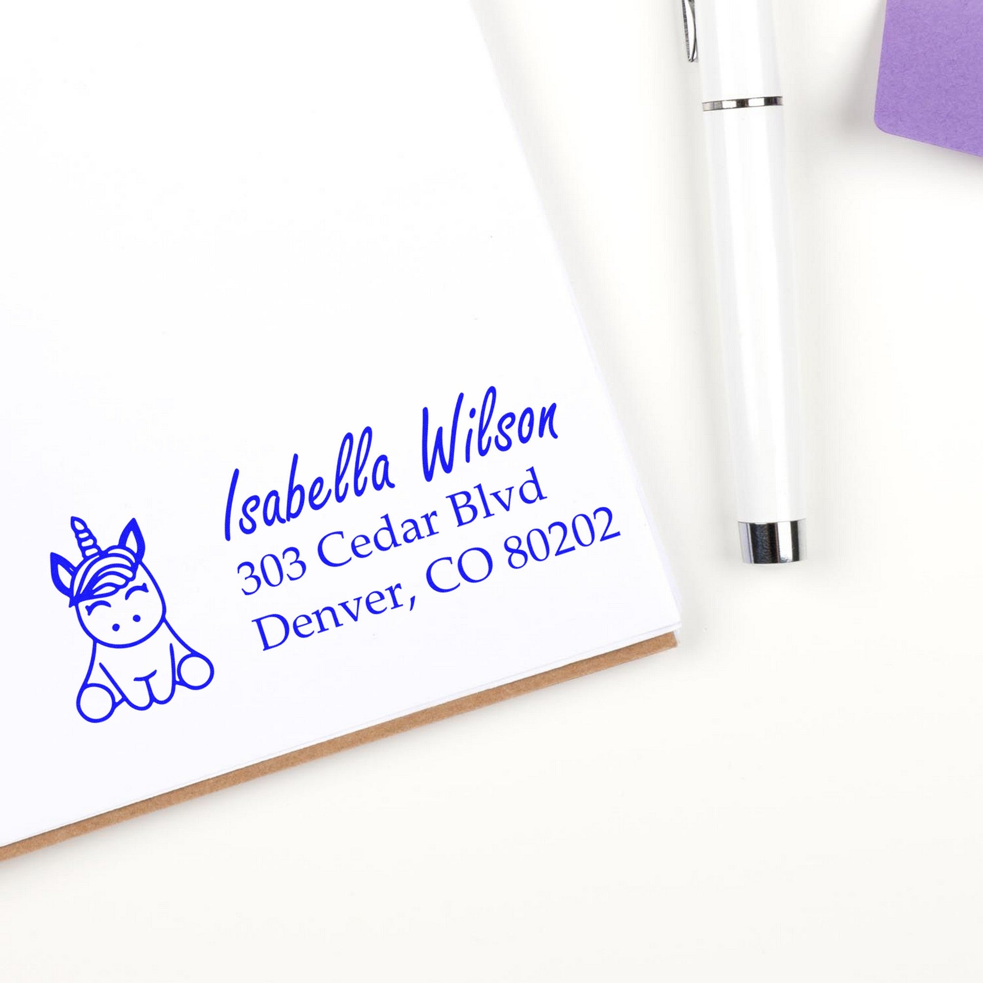 Shimmering Luminara Mythical Unicorn Customize Home Address For Envelopes