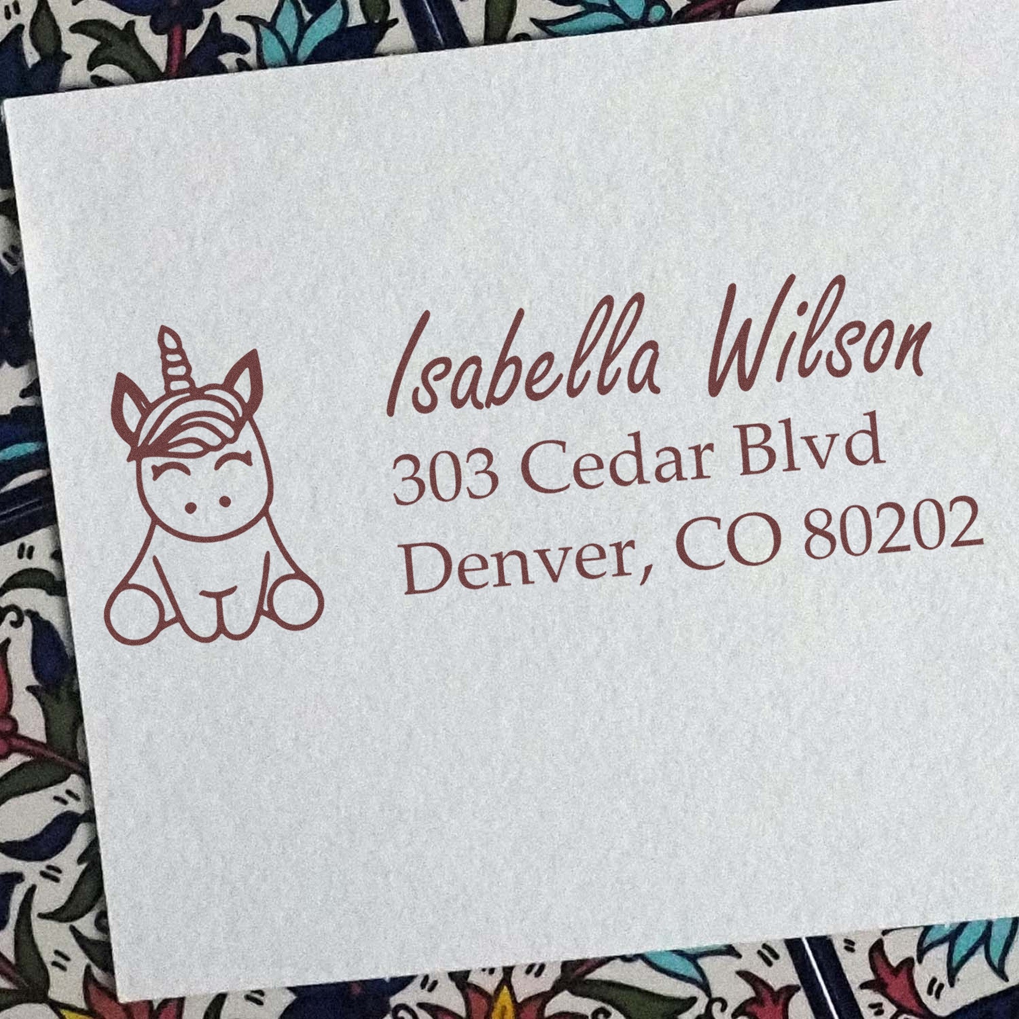 Shimmering Luminara Mythical Unicorn Customize Home Address For Envelopes