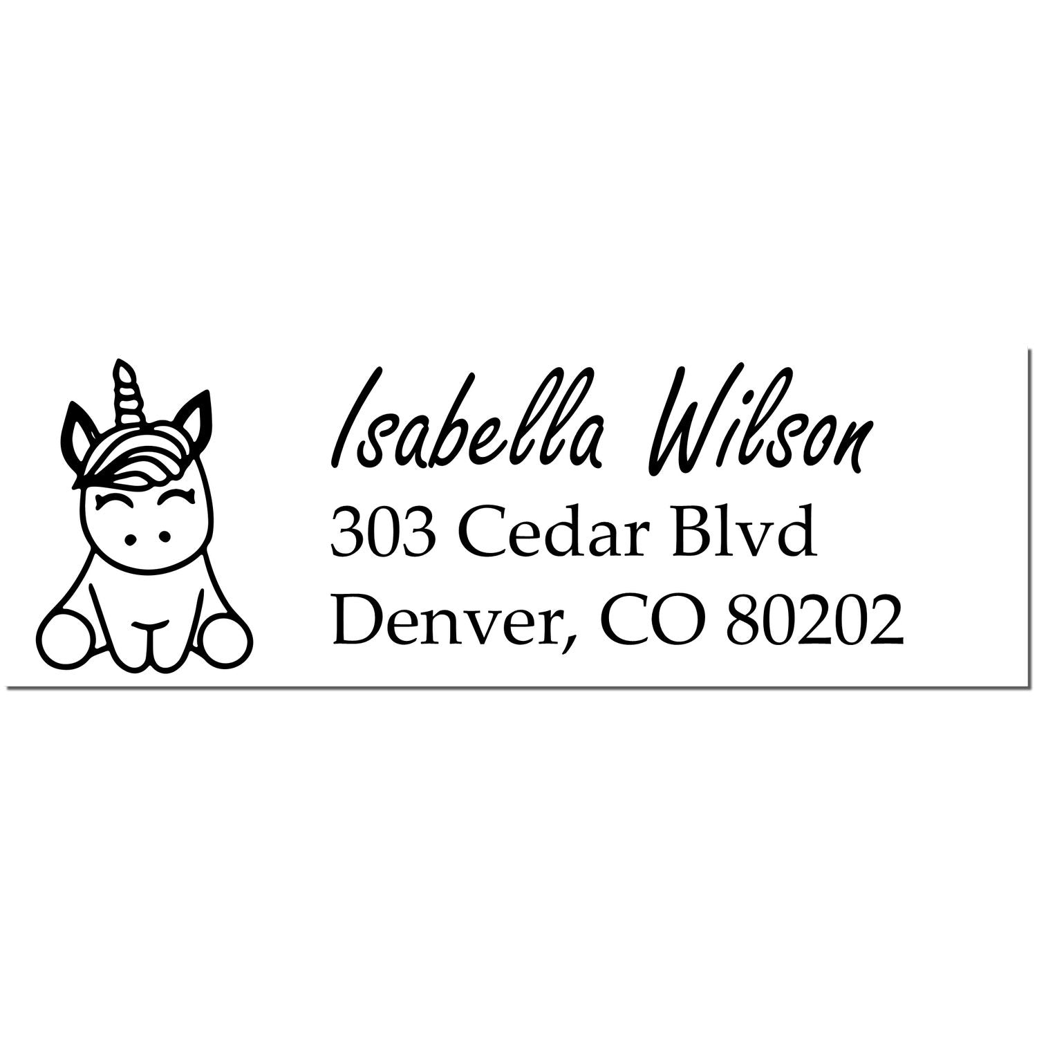 Shimmering Luminara Unicorn Customize Mail Address Rubber Stamp