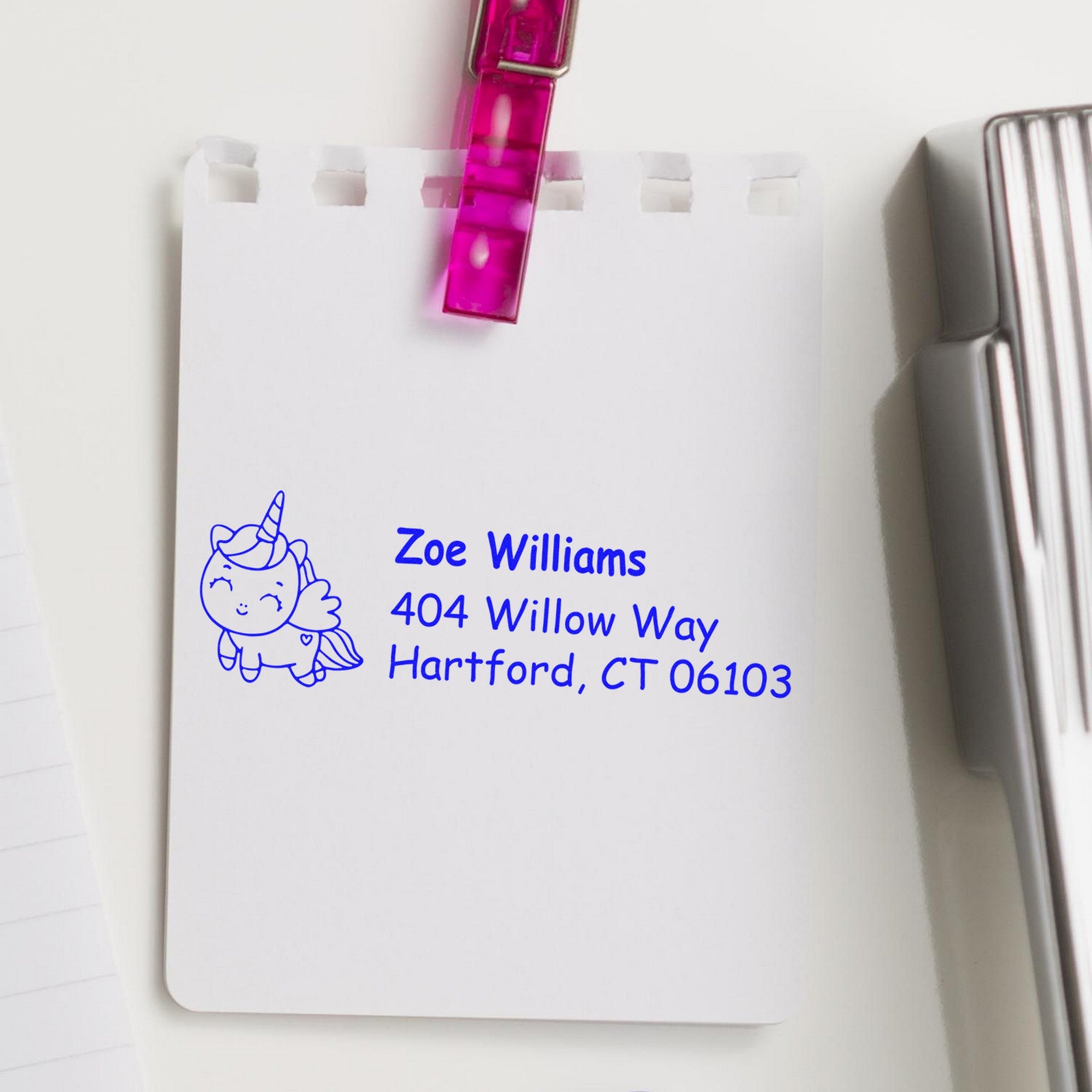 Self-Inking Gleaming Sparklemane Magical Unicorn Custom Home Address For Envelopes Stamp