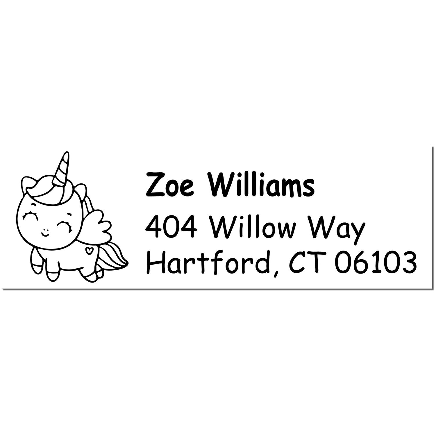 Self-Inking Gleaming Sparklemane Magical Unicorn Custom Home Address For Envelopes Stamp