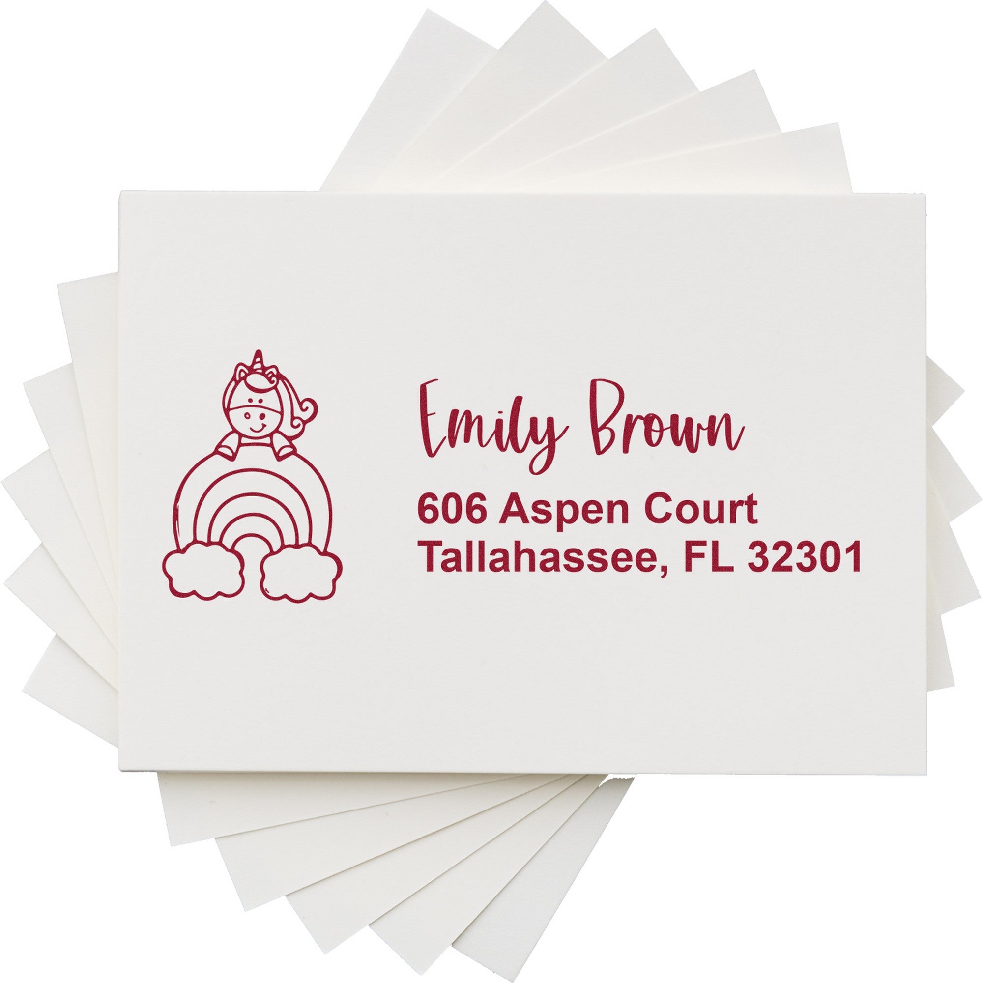 Whispering Elowyn Unicorn Customize Address Label Rubber Stamp