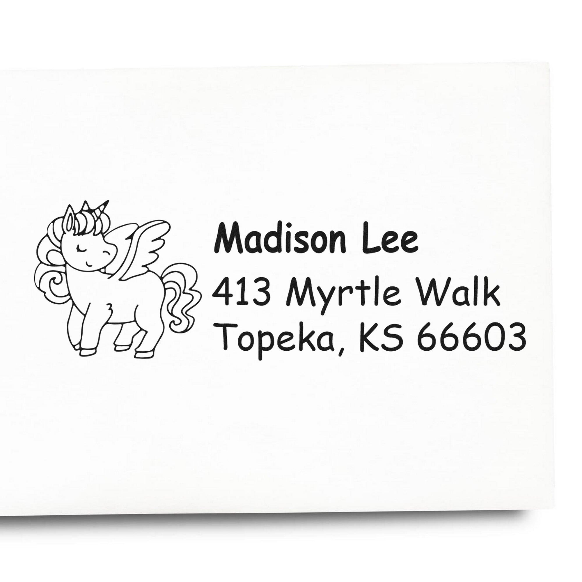 Stellar Novaheart Unicorn Customizable Address Return Rubber Stamp