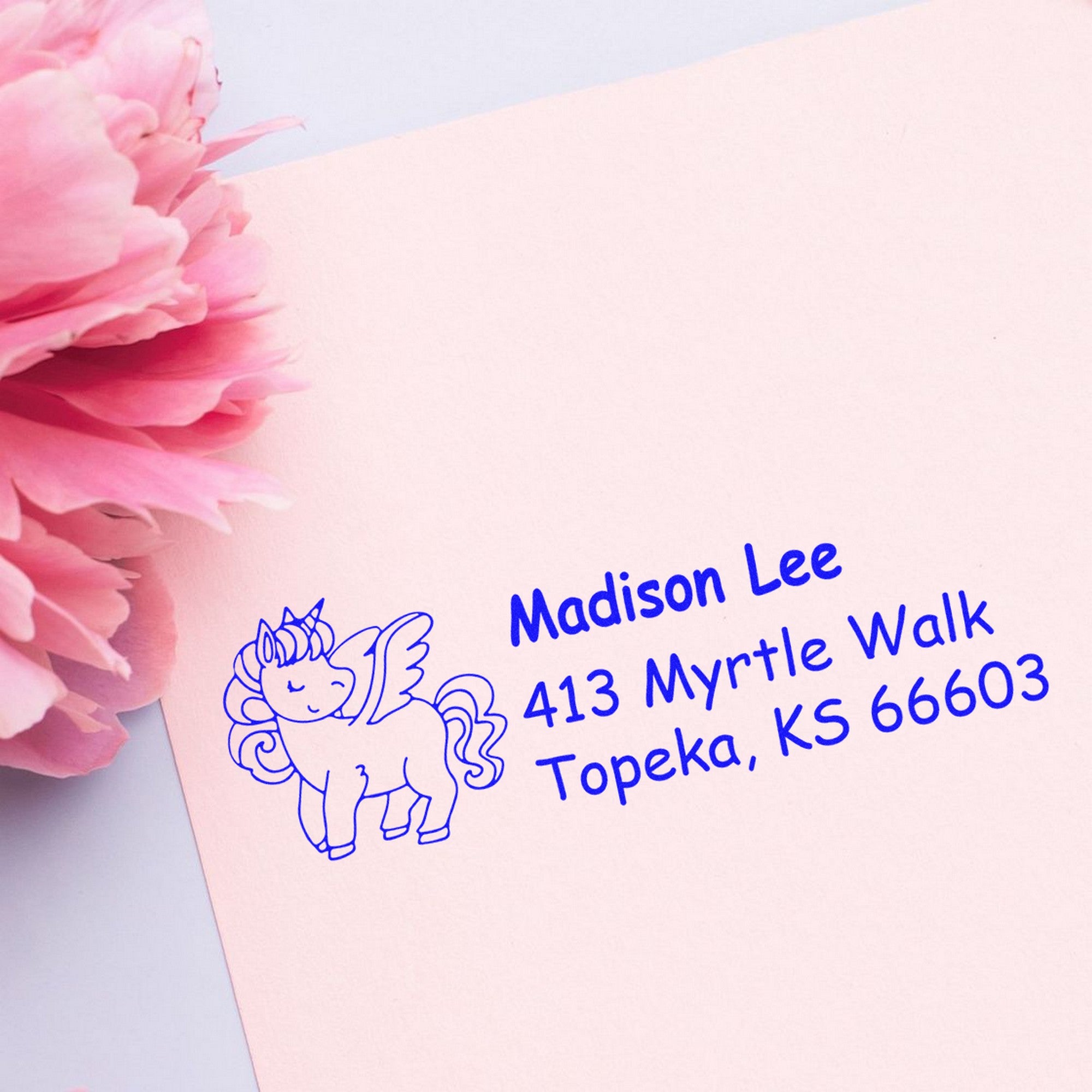 Stellar Novaheart Unicorn Customizable Address Return Rubber Stamp