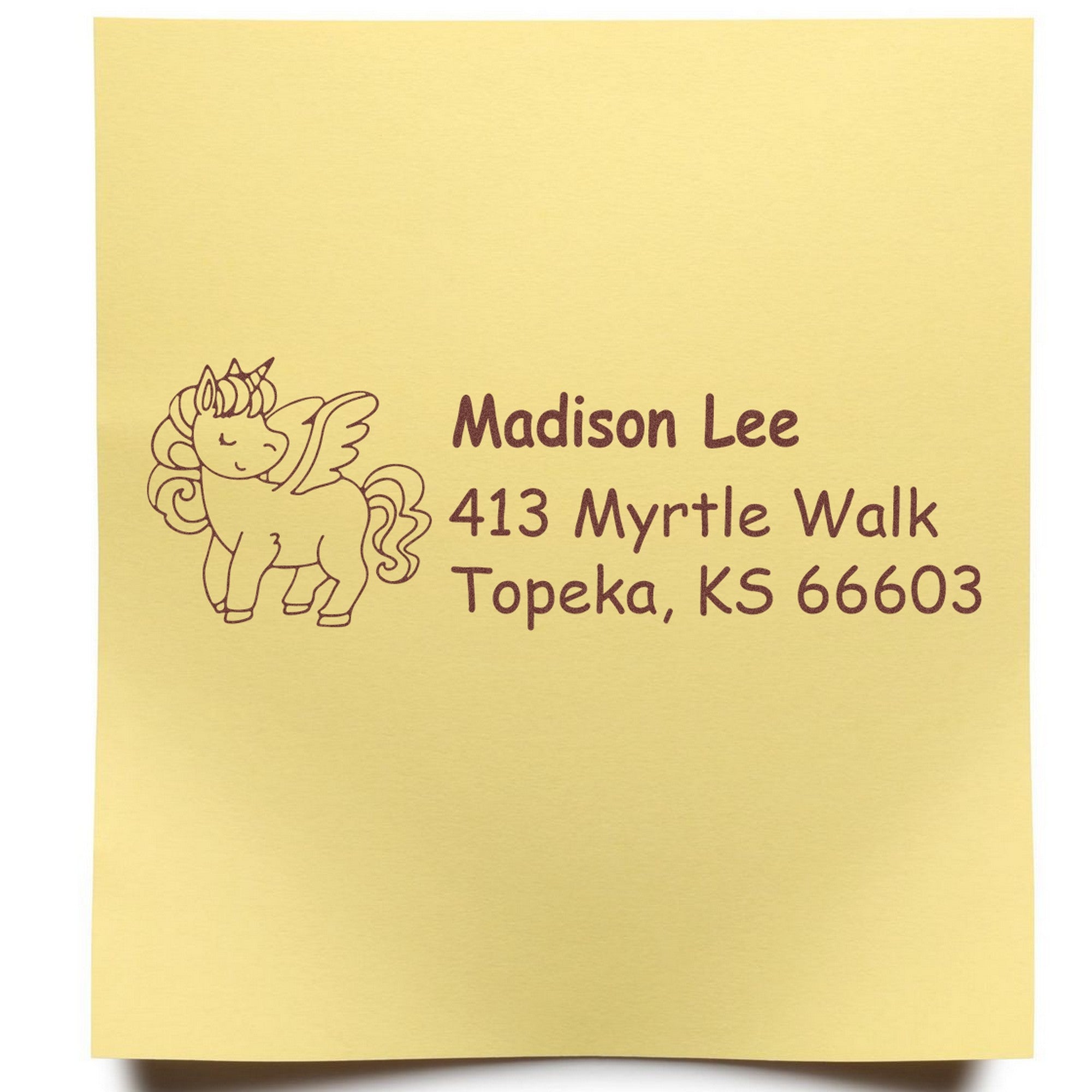 Stellar Novaheart Unicorn Customizable Address Return Rubber Stamp