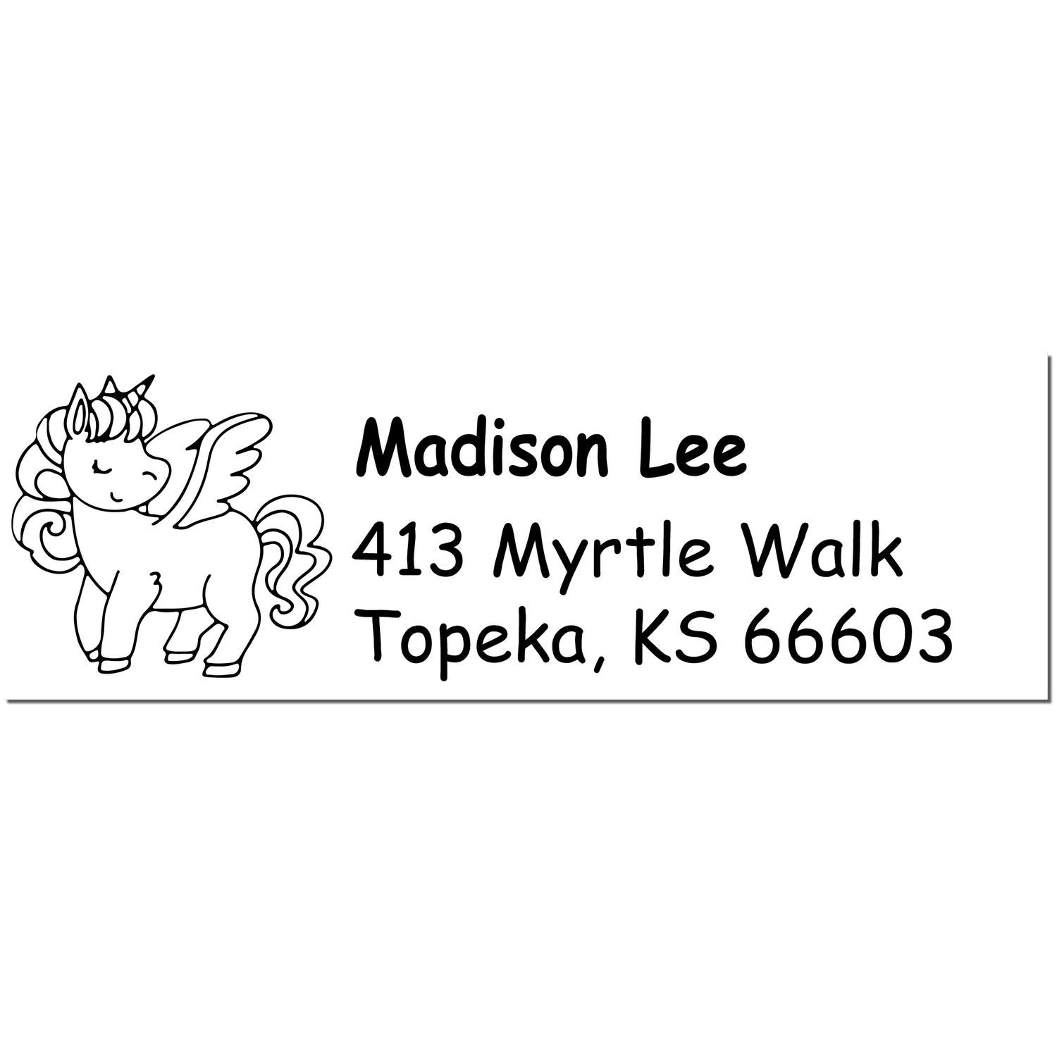 Self-Inking Stellar Novaheart Magical Unicorn Customized Mailing Address Stamp