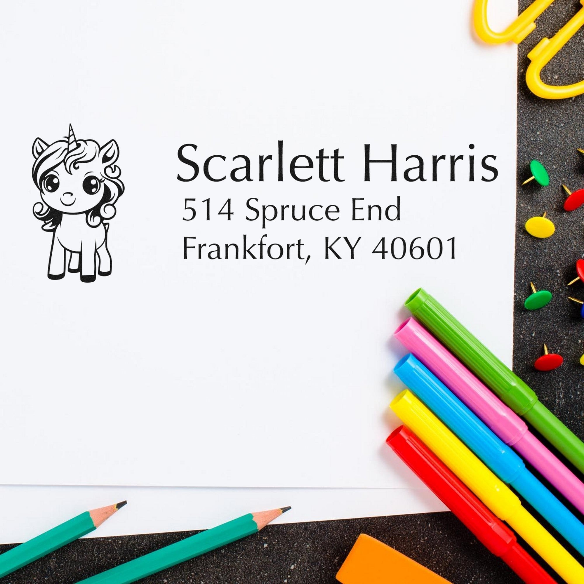 Fiery Sunblaze Unicorn Customized Home Address For Envelopes