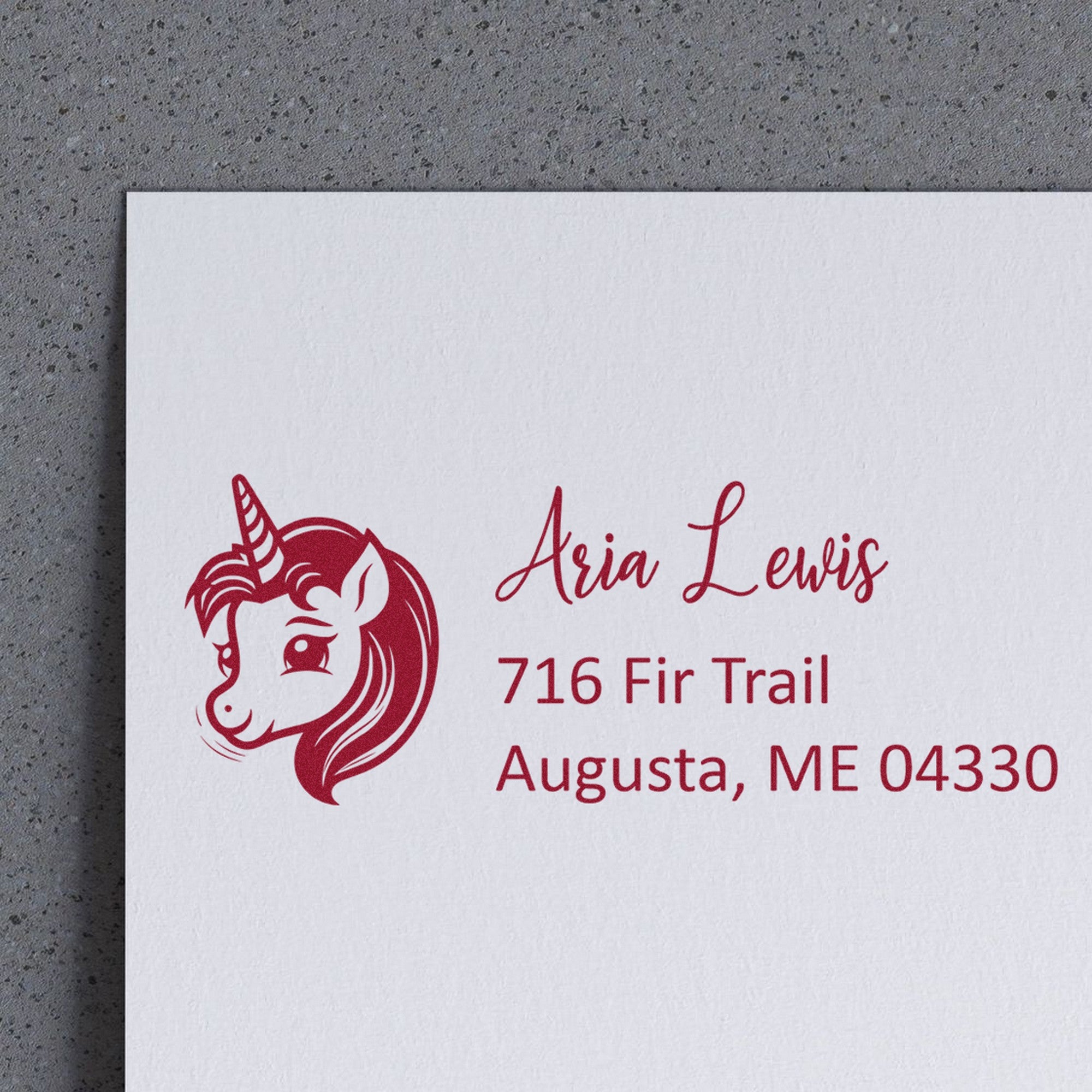 Heavenly Halocrest Unicorn Customizable New Address Rubber Stamp