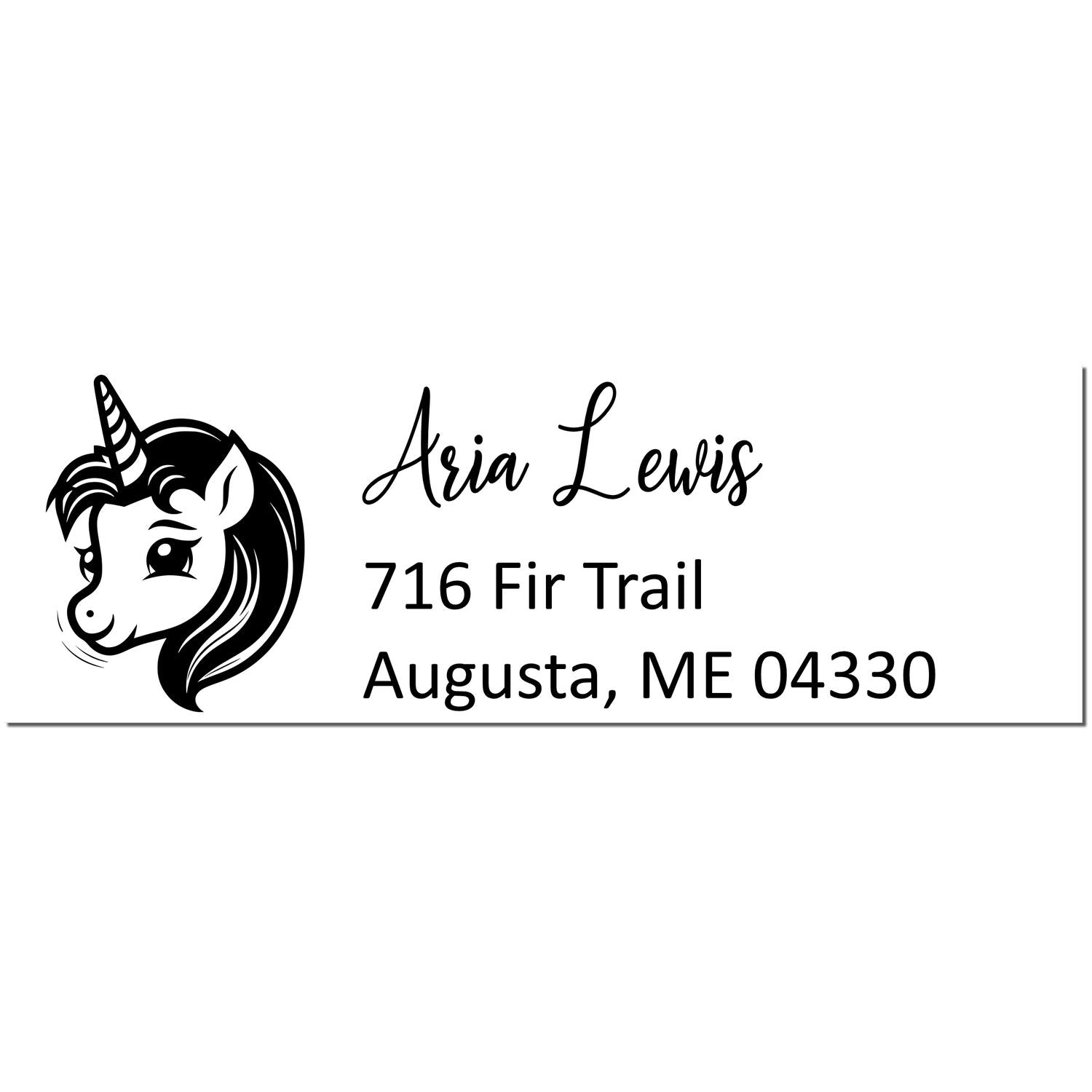 Heavenly Halocrest Unicorn Customizable New Address Rubber Stamp