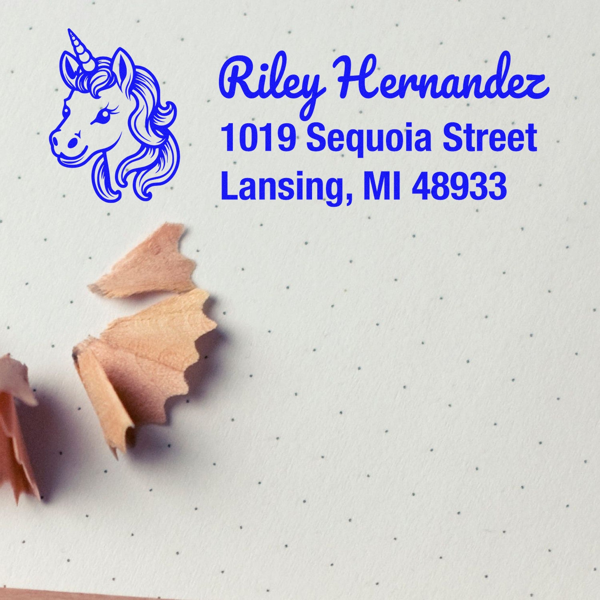 Self-Inking Moonlit Lunaflash Magical Unicorn Handmade Return Address Stamp