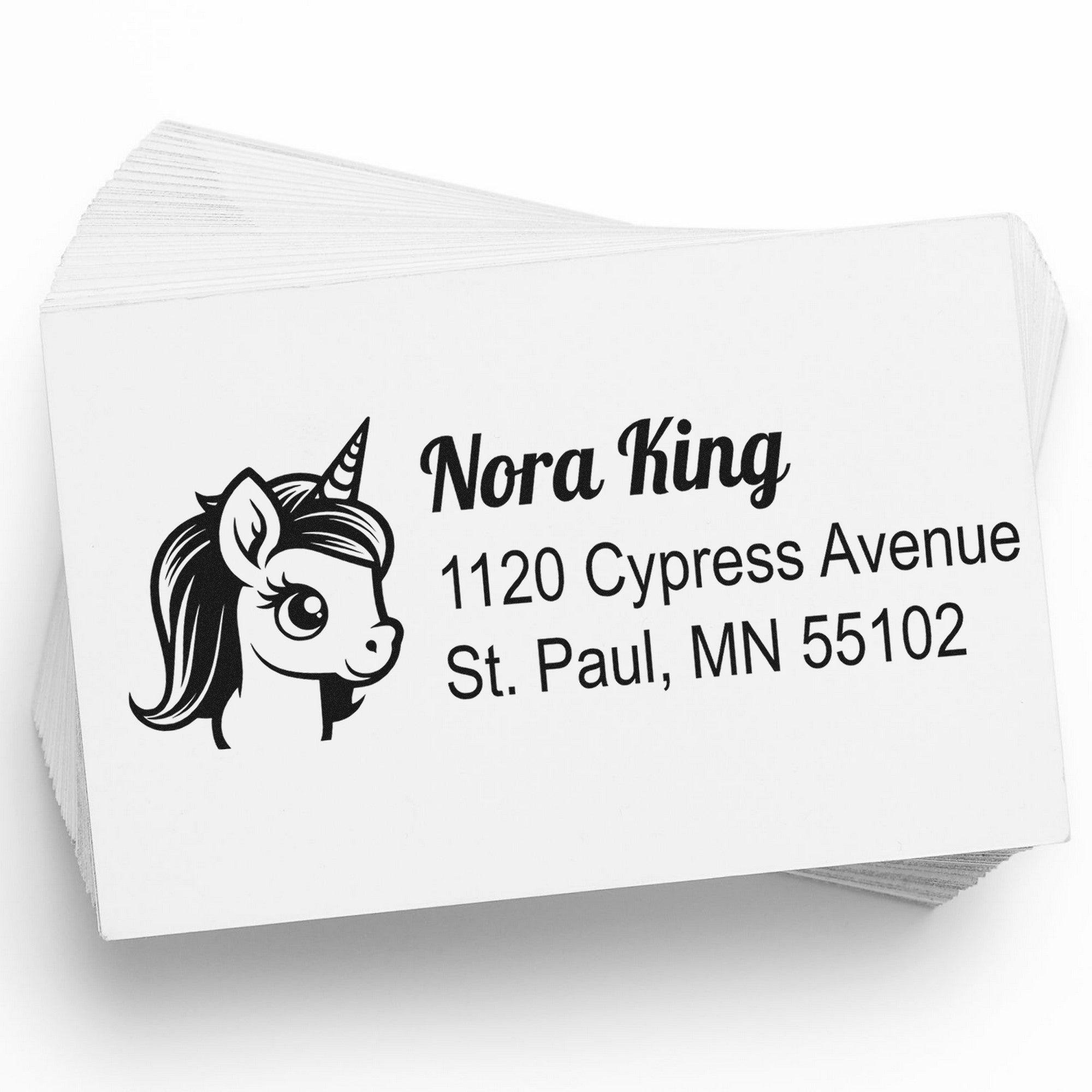 Self-Inking Sunlit Solarflare Magical Unicorn Handmade Name and Address Stamp