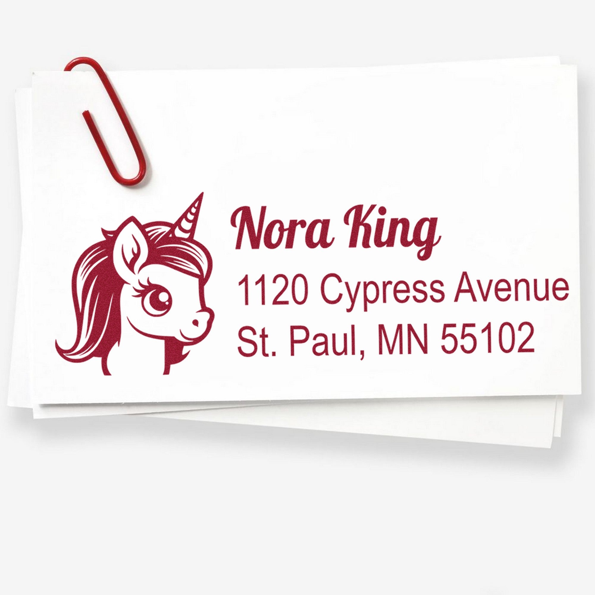 Sunlit Solarflare Unicorn Personalized Return Address Rubber Stamp