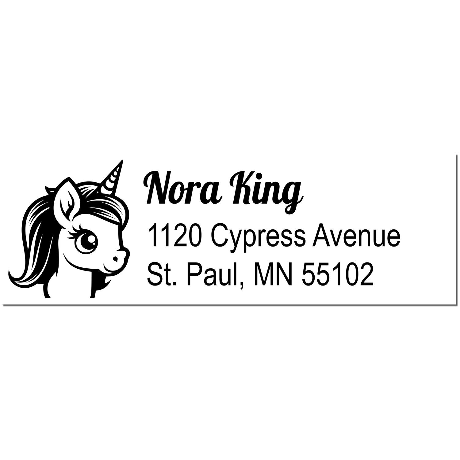 Sunlit Solarflare Unicorn Personalized Return Address Rubber Stamp