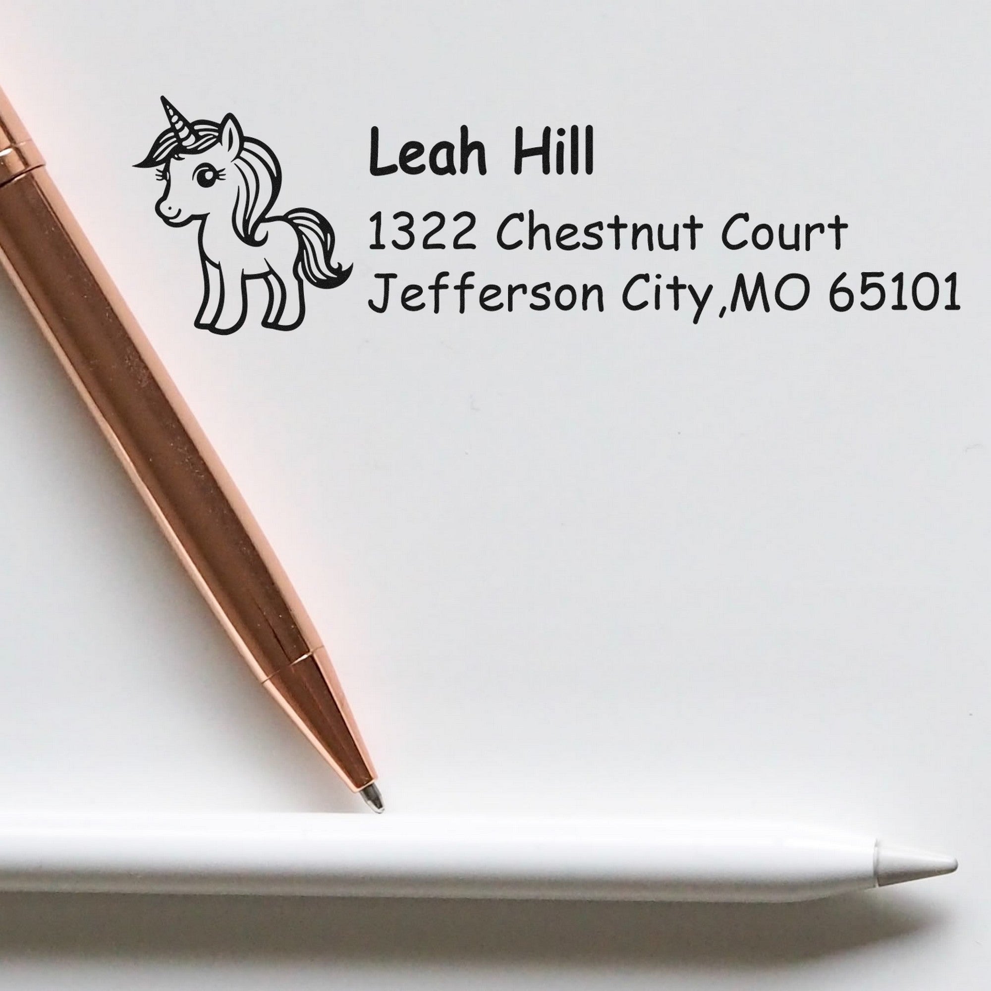 Sapphire Sapphirespirit Unicorn Personalized Mailing Rubber Stamp