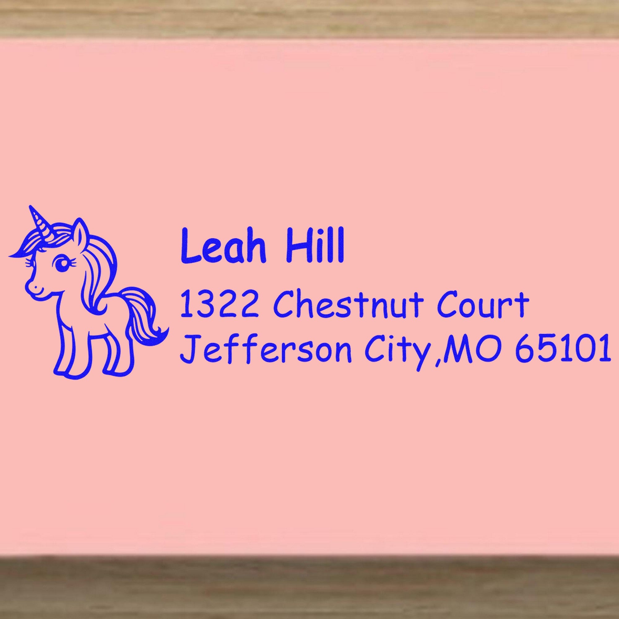 Sapphire Sapphirespirit Unicorn Personalized Mailing Rubber Stamp