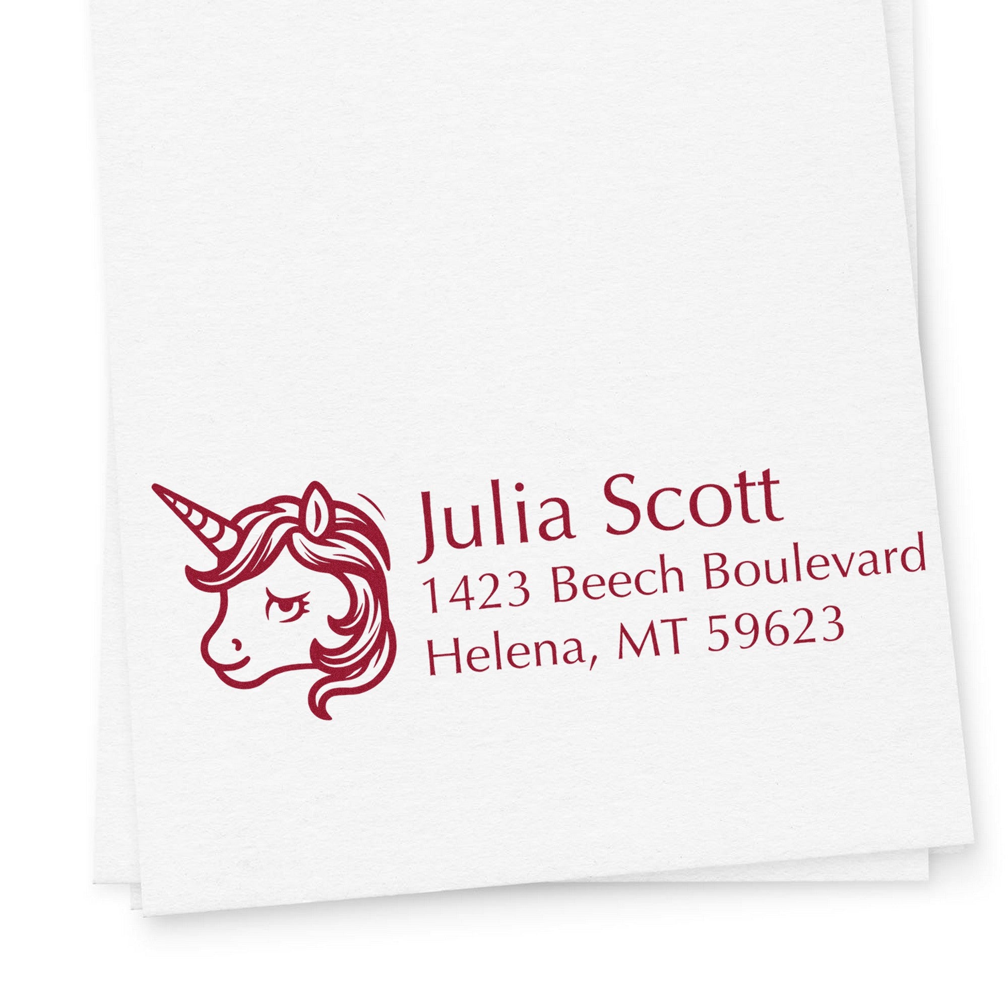 Roseate Roselush Mythical Unicorn Personalized Address Return