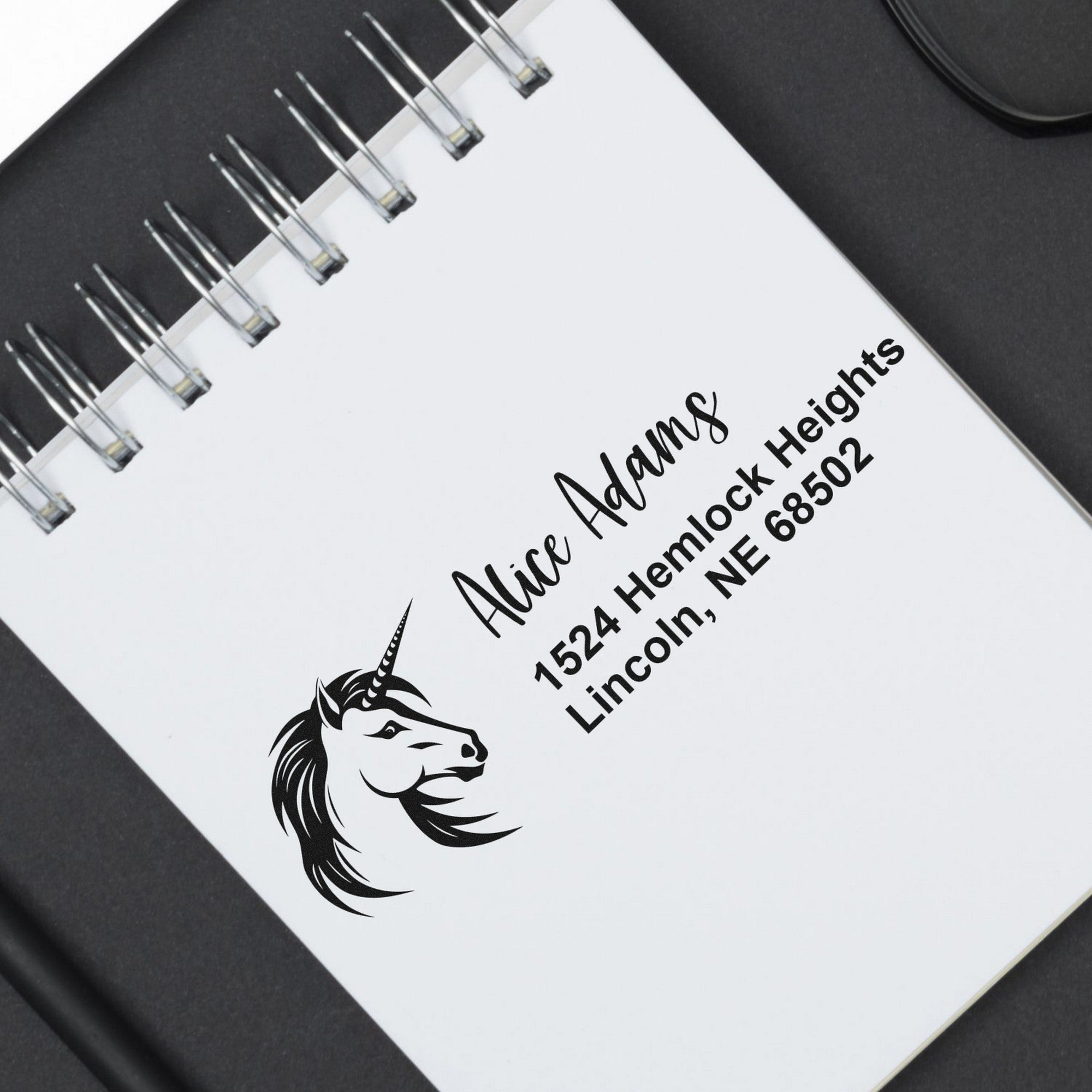 Azure Azureswirl Mythical Unicorn Personalized Mailing Address