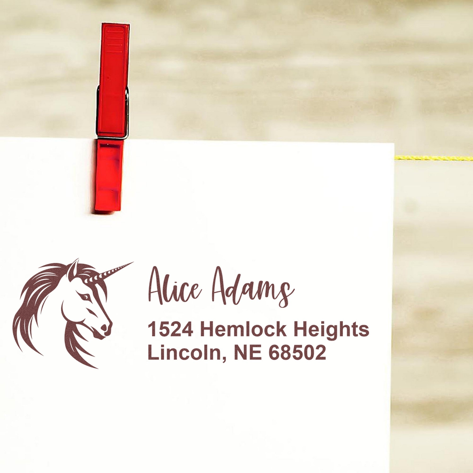 Azure Azureswirl Unicorn Personalized Home Address Rubber Stamp