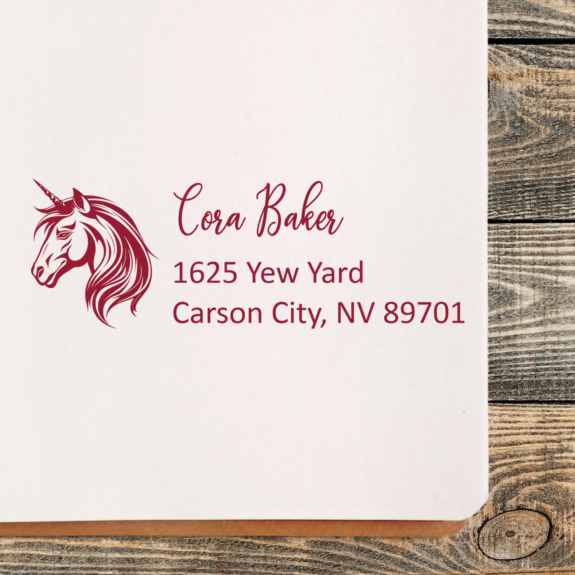 Emerald Emeraldglint Unicorn Personalized Address Return Rubber Stamp