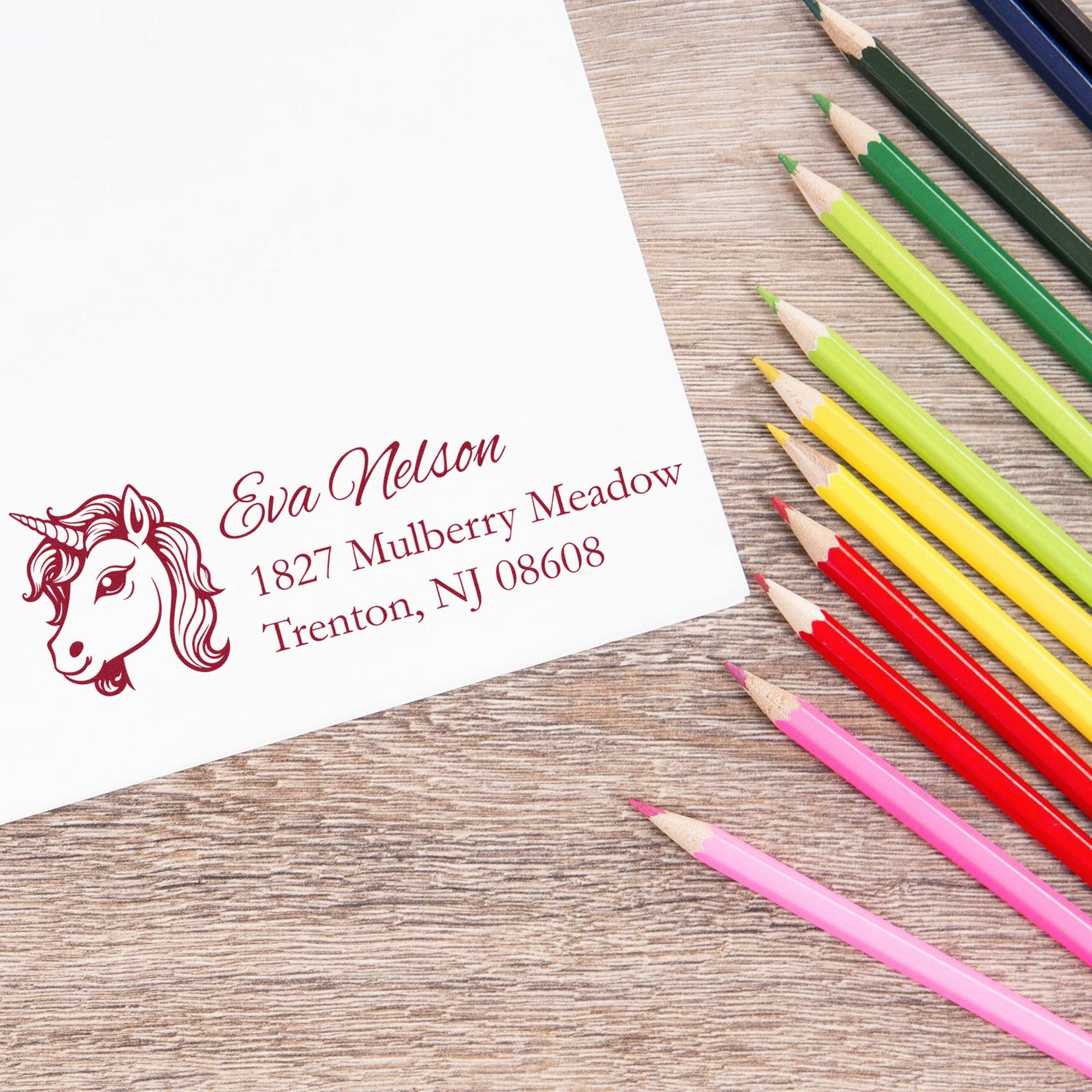 Rainbow Rainbowgleam Unicorn Handmade Address Label