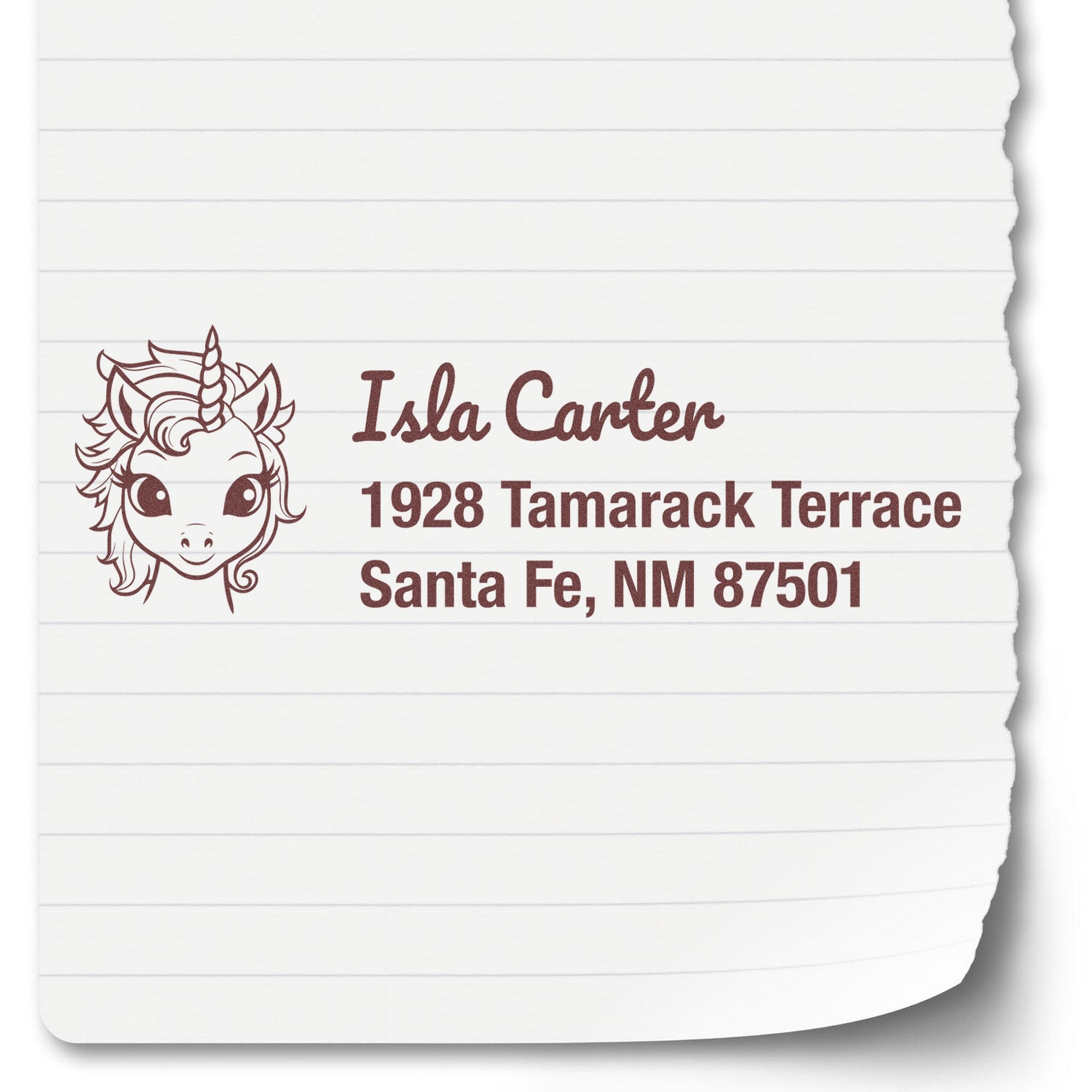 Self-Inking Velvet Velvetdawn Magical Unicorn Handmade Home Address For Envelopes Stamp