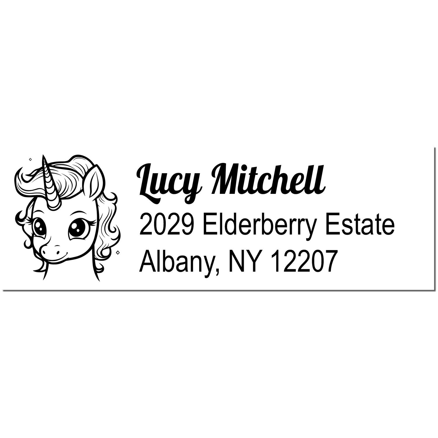 Golden Goldengleam Unicorn Personalized Home Address For Envelopes Rubber Stamp