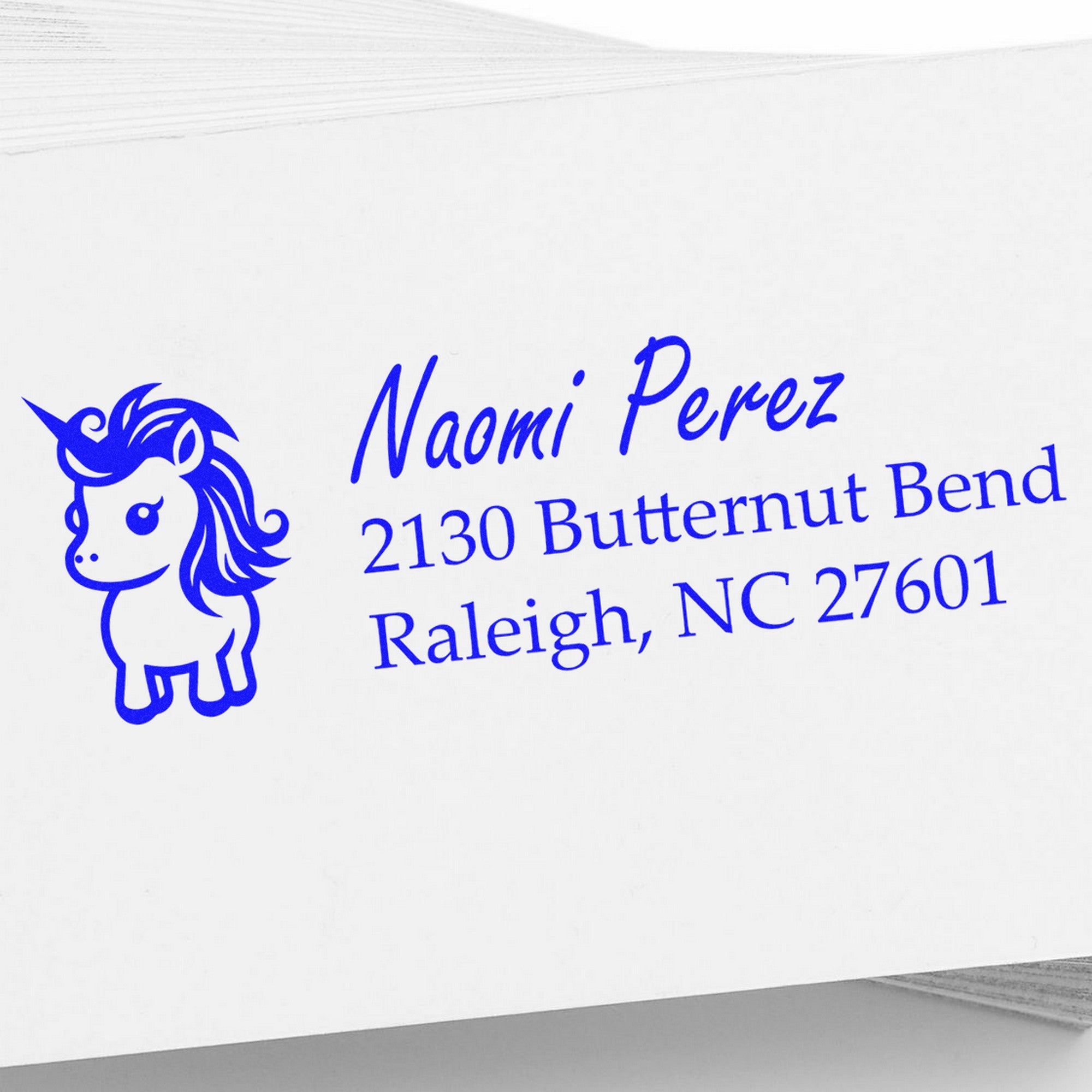 Pearl Pearldream Unicorn Personalized Address Label Rubber Stamp