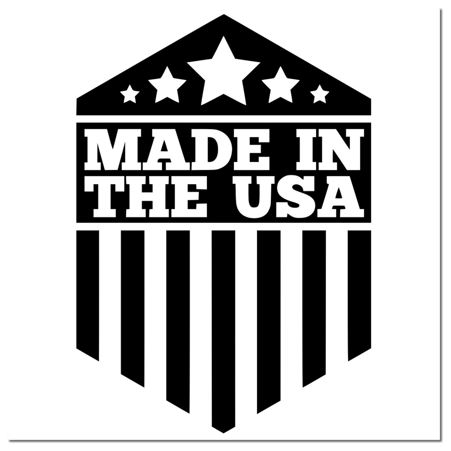 Self-Inking Patriotic Pride Seal Stamp featuring a bold Made in the USA design with stars and stripes, perfect for adding a patriotic touch to documents and crafts.