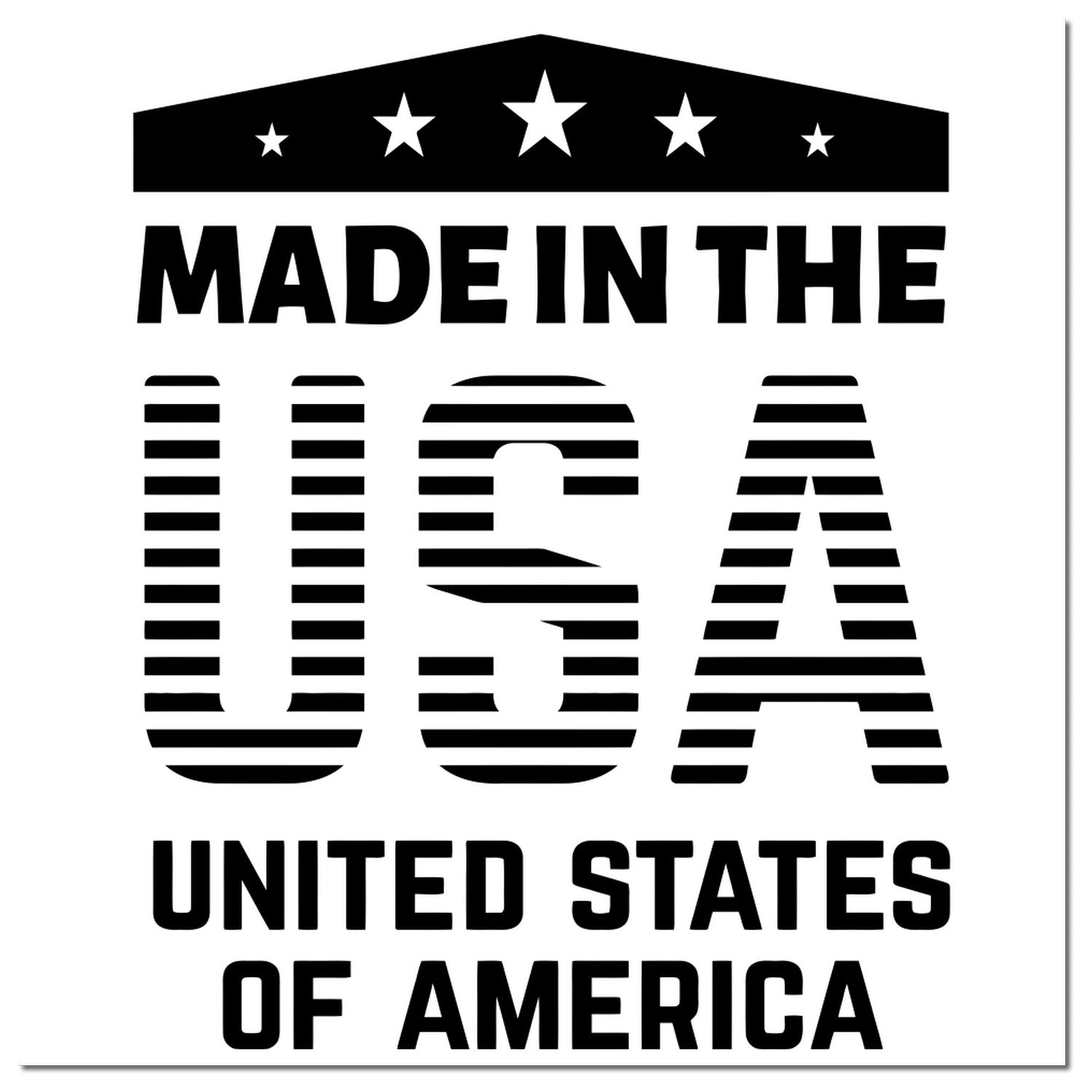 Self-Inking Patriotic Pride Stamp with 'Made in the USA' design, featuring stars and bold stripes, perfect for showcasing American pride on documents and crafts.