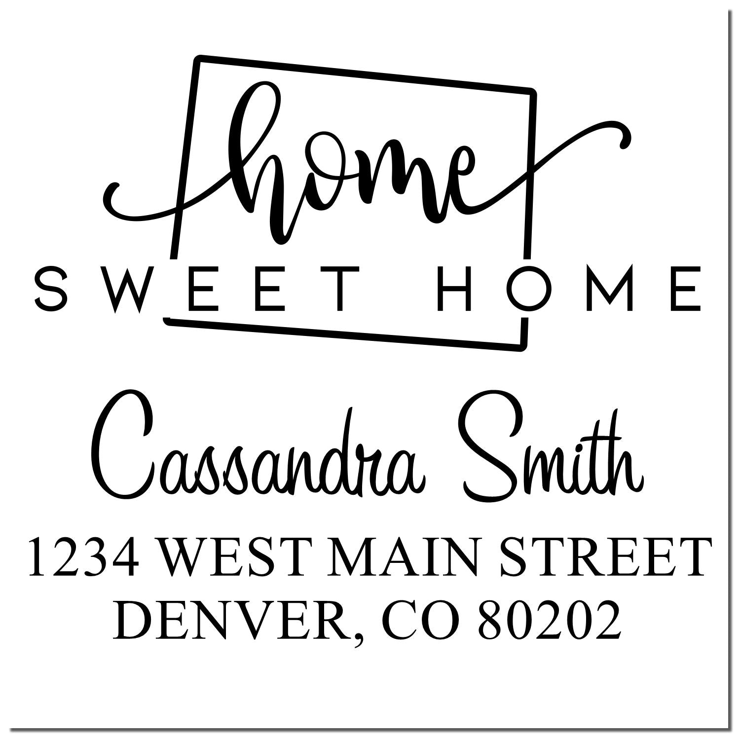 Self-Inking Home Sweet Home Colorado Personalized Mail Stamper