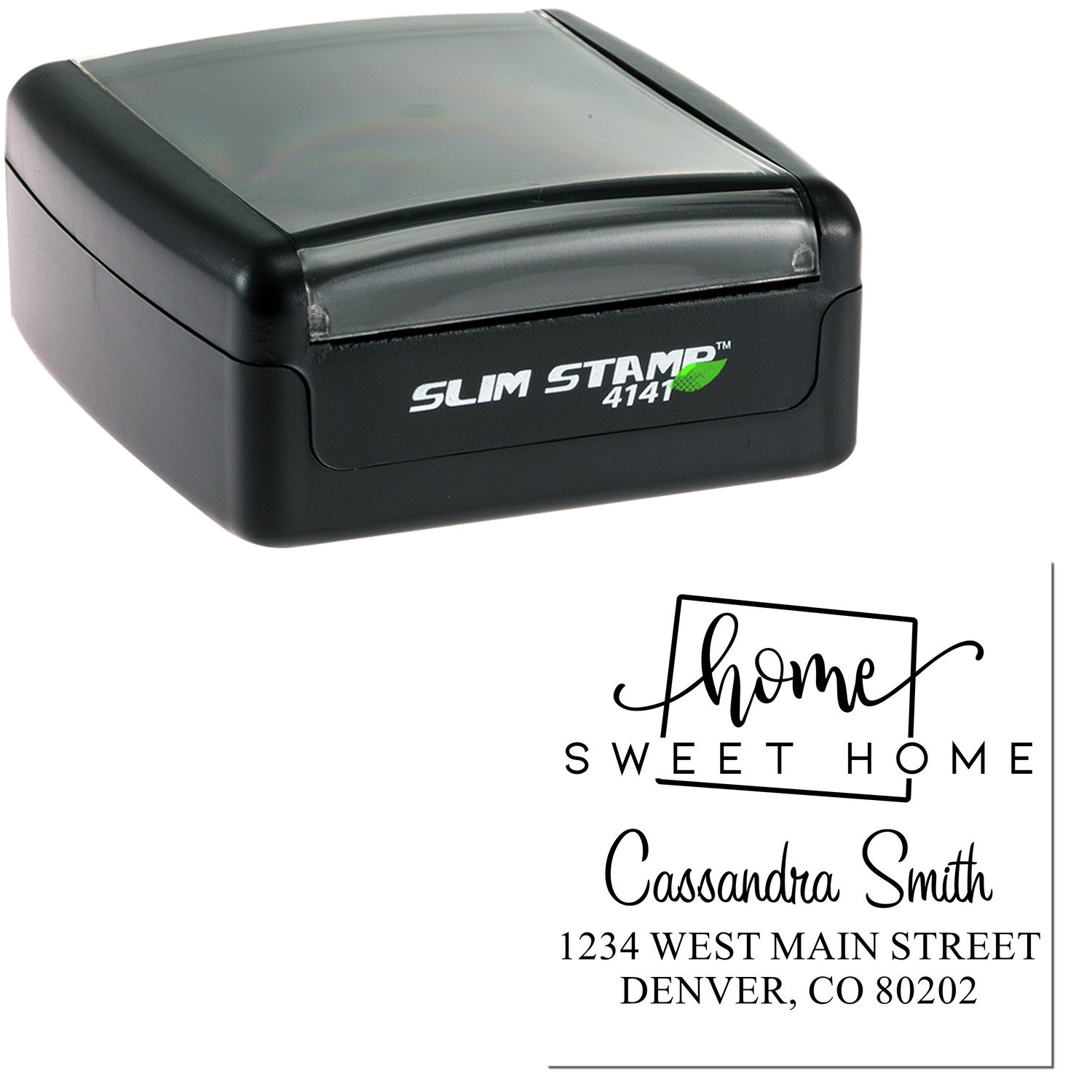 Slim Home Sweet Home Colorado Personalized Mail Address Pre-Inked Stamp