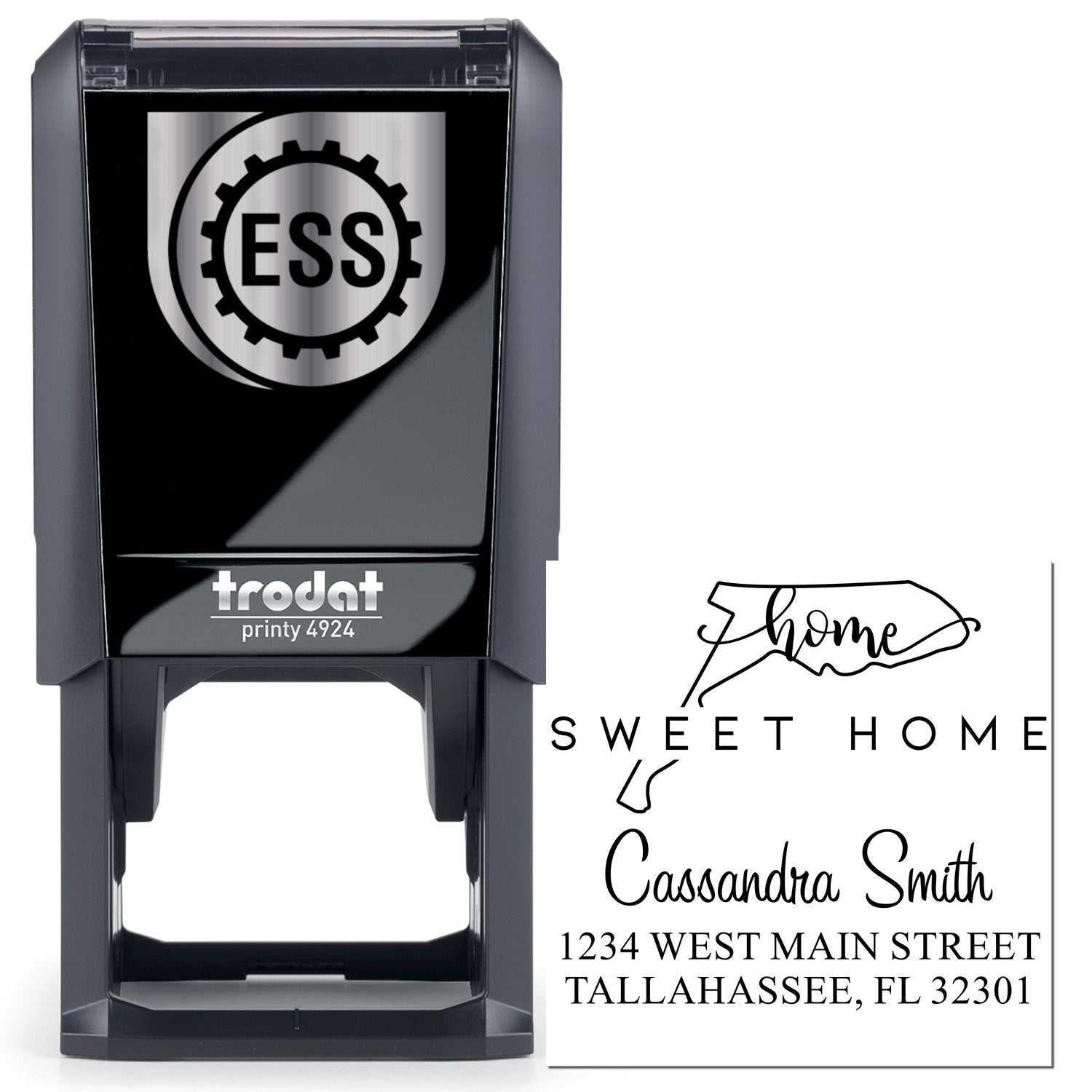 Self-Inking Home Sweet Home Florida Personalized Home Address Stamper