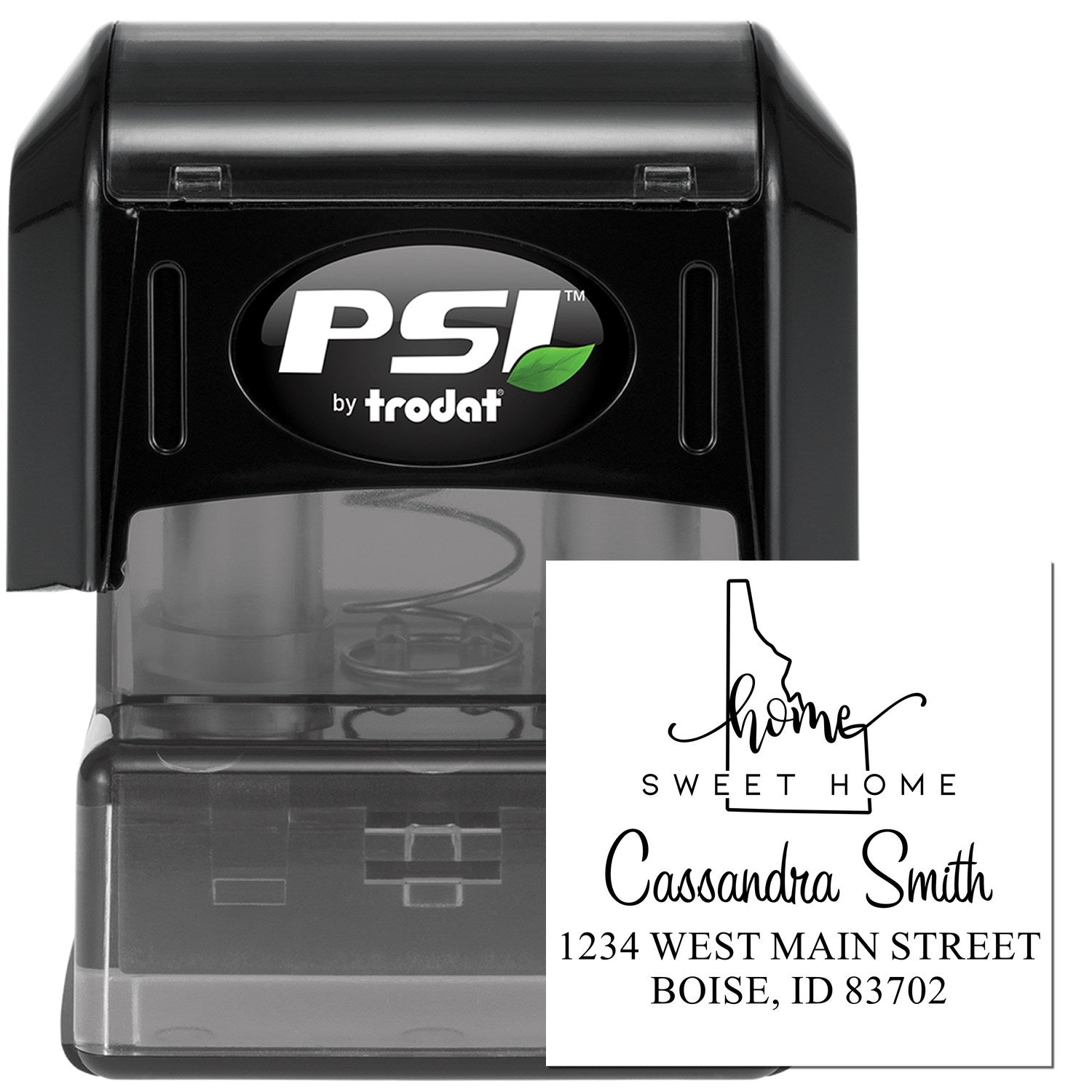 PSI Pre-Inked Home Sweet Home Idaho Personalized Mail Address Stamp