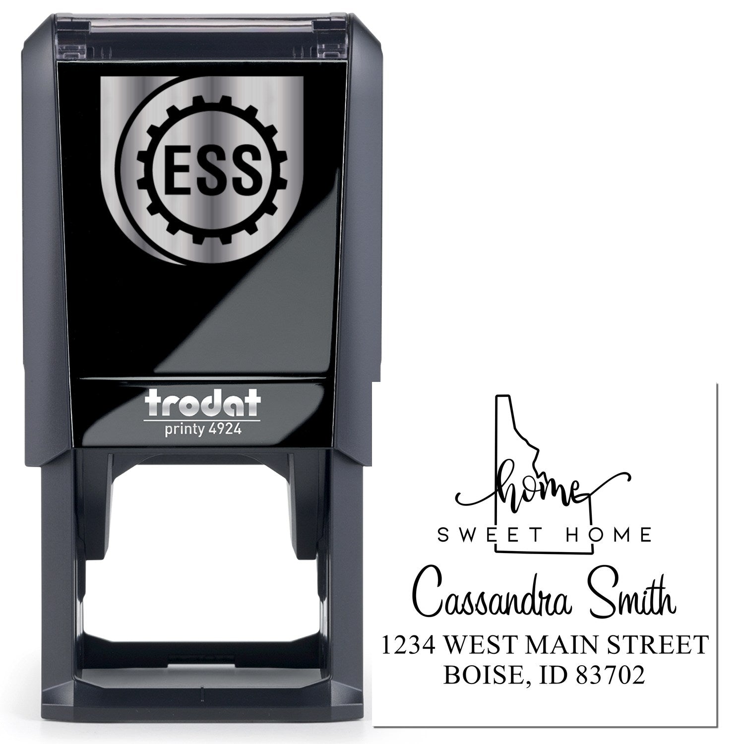 Self-Inking Home Sweet Home Idaho Personalized New Home Address Stamper