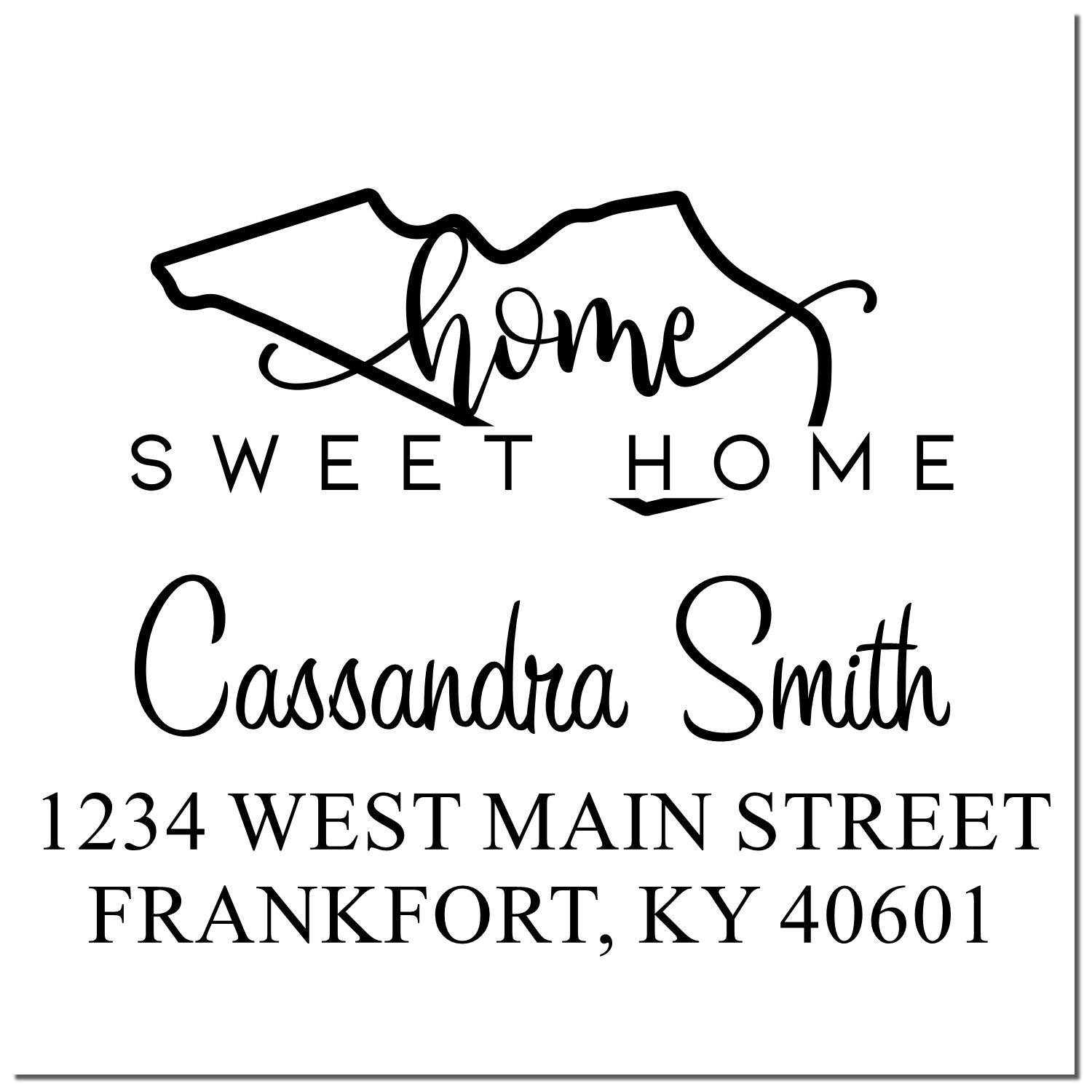 Self-Inking Home Sweet Home Kentucky Personalized Mailing Address Stamp