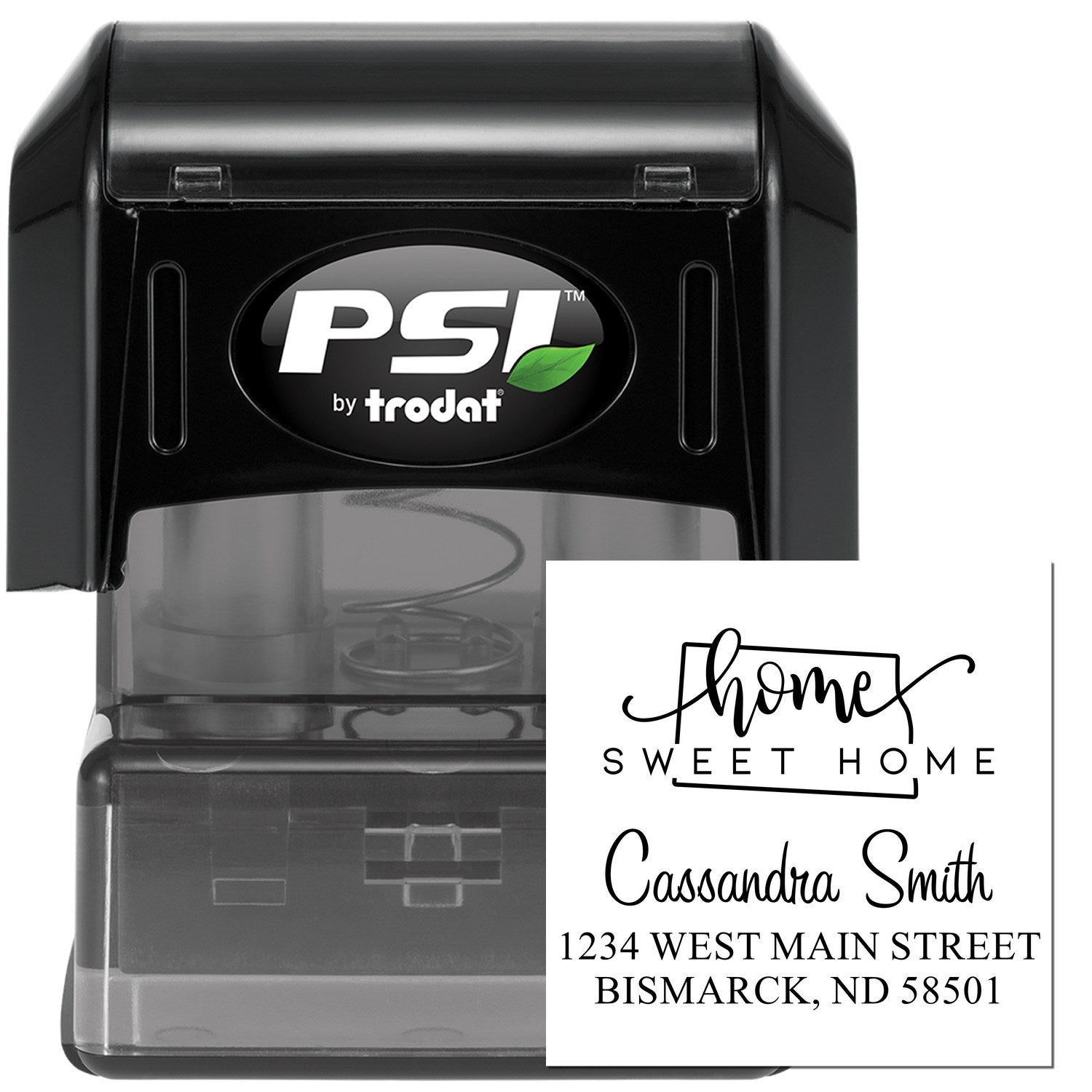 PSI Pre-Inked Home Sweet Home North Dakota Custom Mailing Stamper