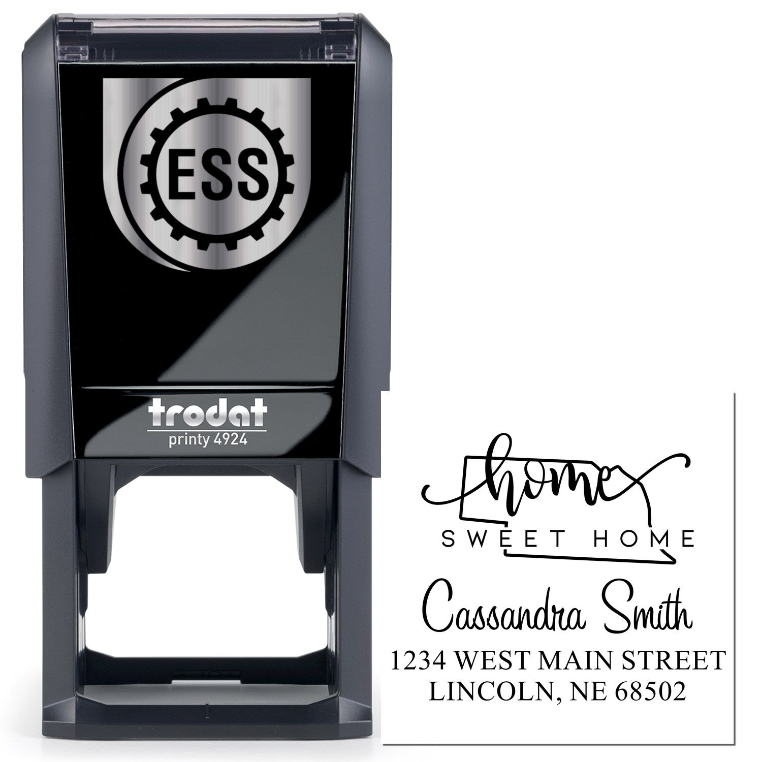 Self-Inking Home Sweet Home Nebraska Personalized Home Address for Envelopes Stamper