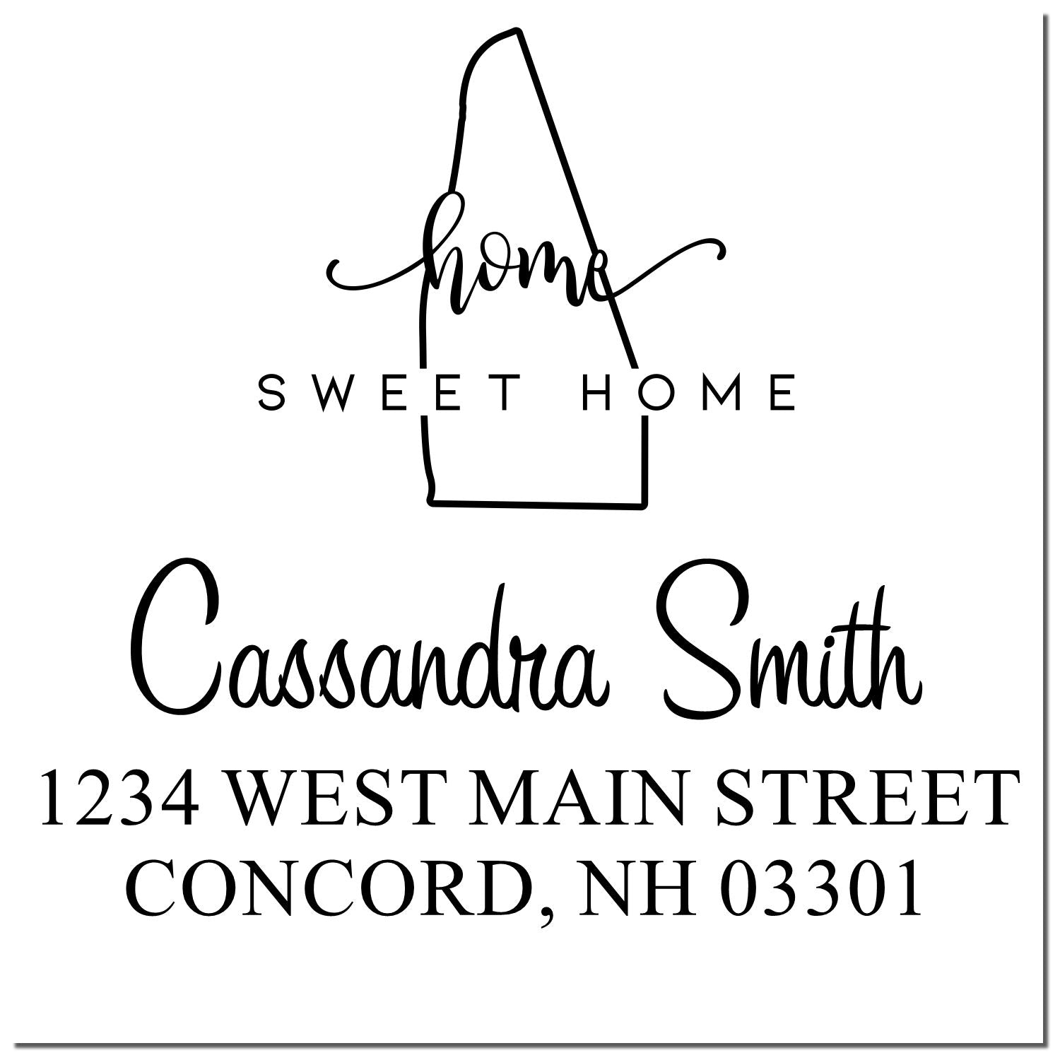 Slim Home Sweet Home New Hampshire Custom Mail Stamper