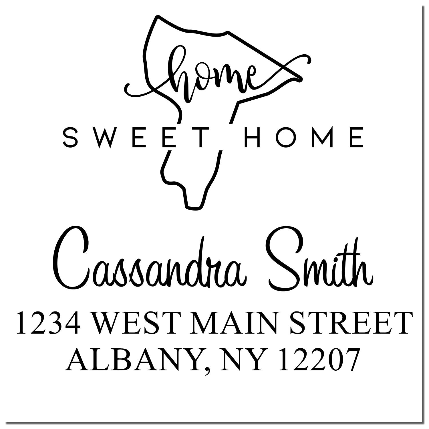 Self-Inking Home Sweet Home New York Custom Address Stamp