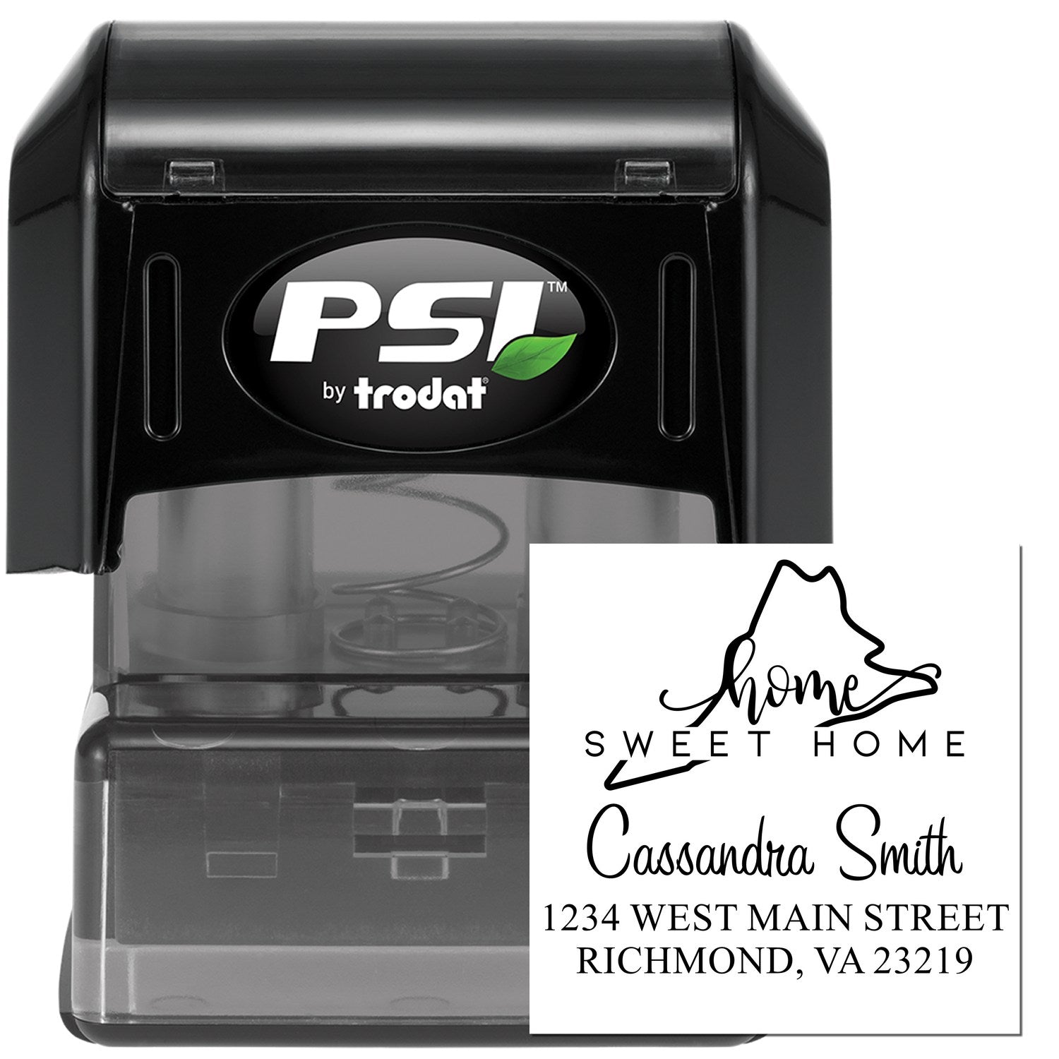 PSI Pre-Inked Home Sweet Home Virginia Custom Address Return Stamper