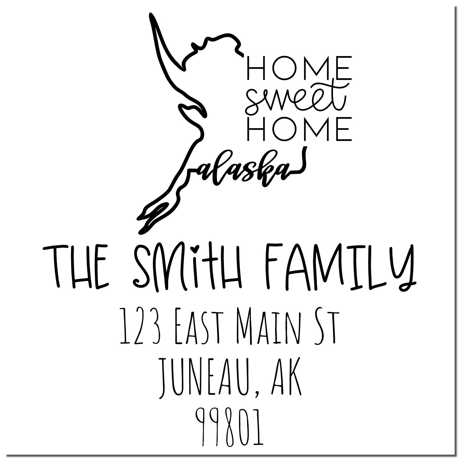 Slim Alaska Home Sweet Home Custom Address Label Stamper