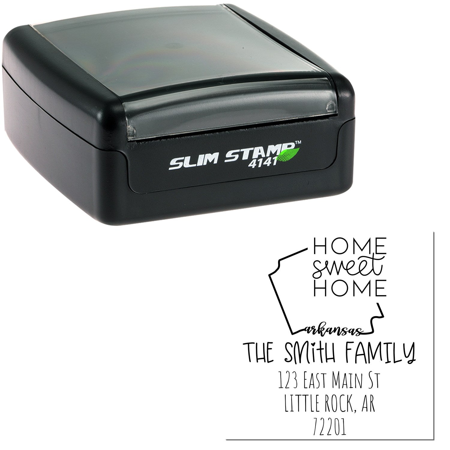 Slim Arkansas Home Sweet Home Customized Address Stamp